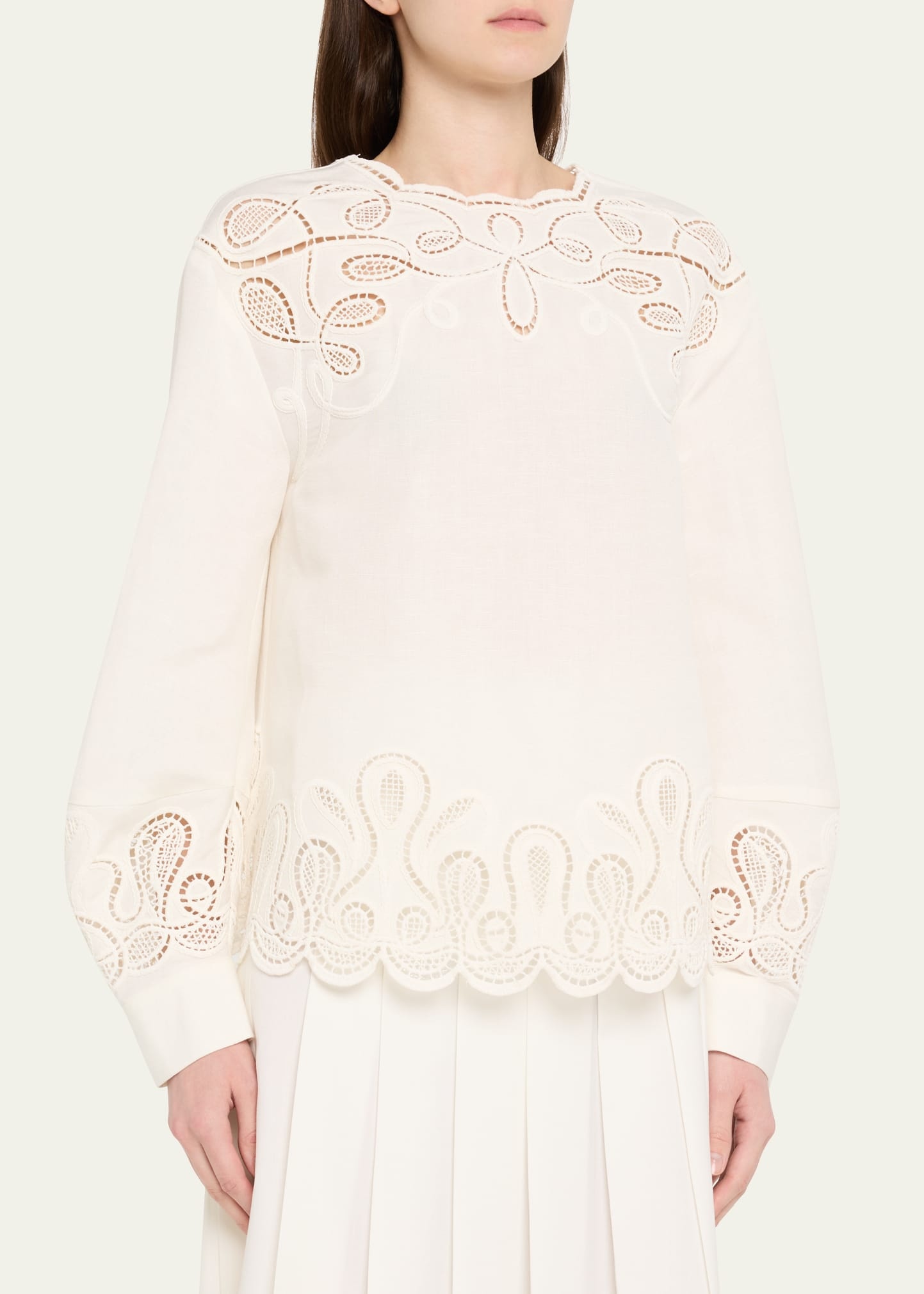 Wendlyn Embroidered Long-Sleeve Top - 4