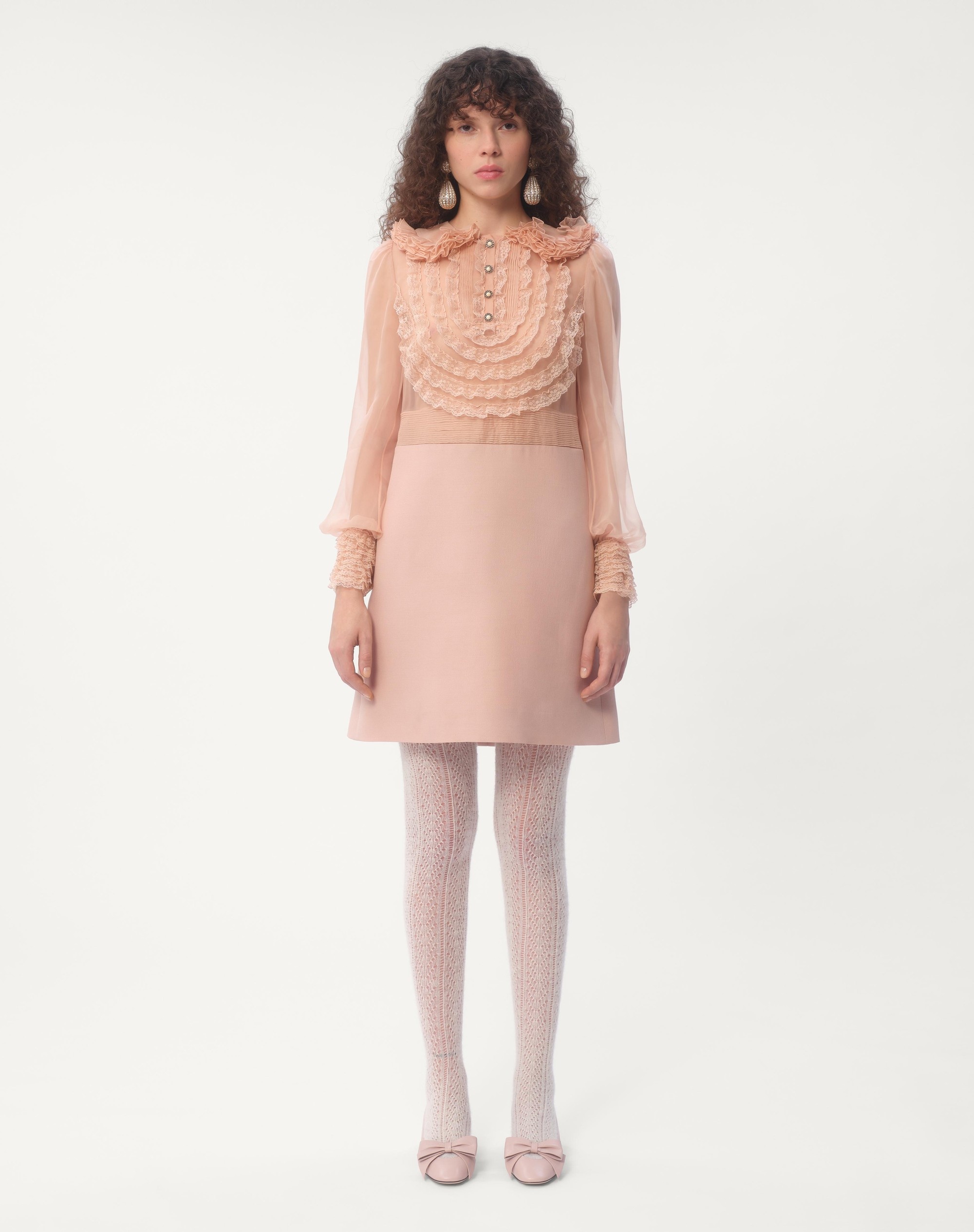 EMBROIDERED CREPE COUTURE SHORT DRESS - 7
