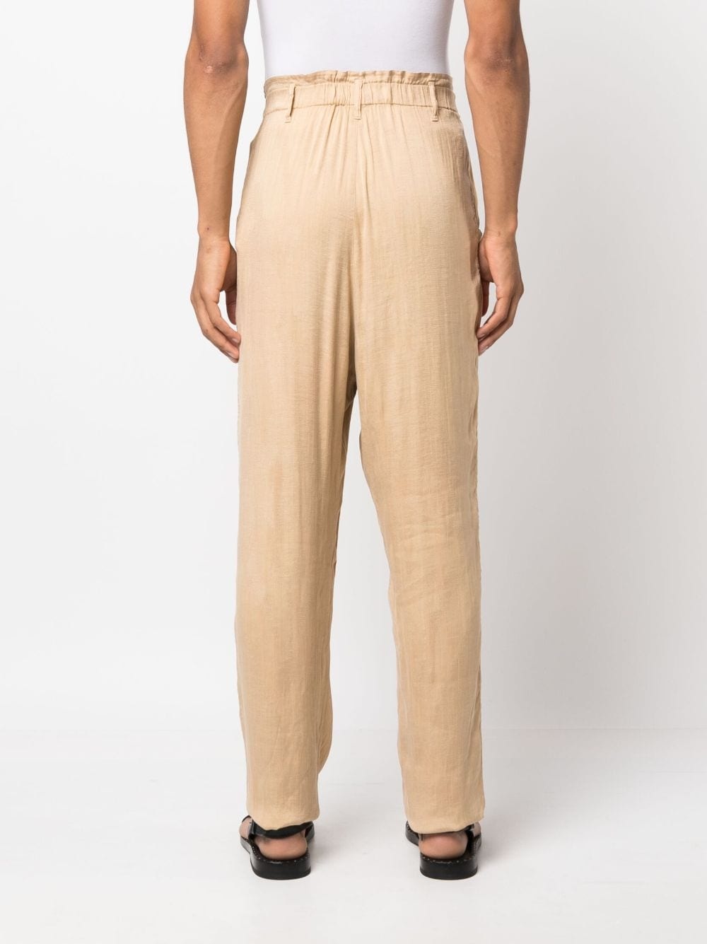 straight-leg silk-blend trousers - 4