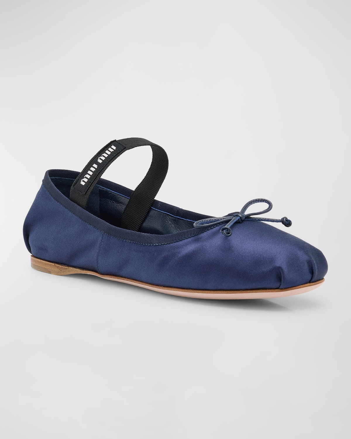 Miu Miu Satin Bow Ballerina Flats | REVERSIBLE