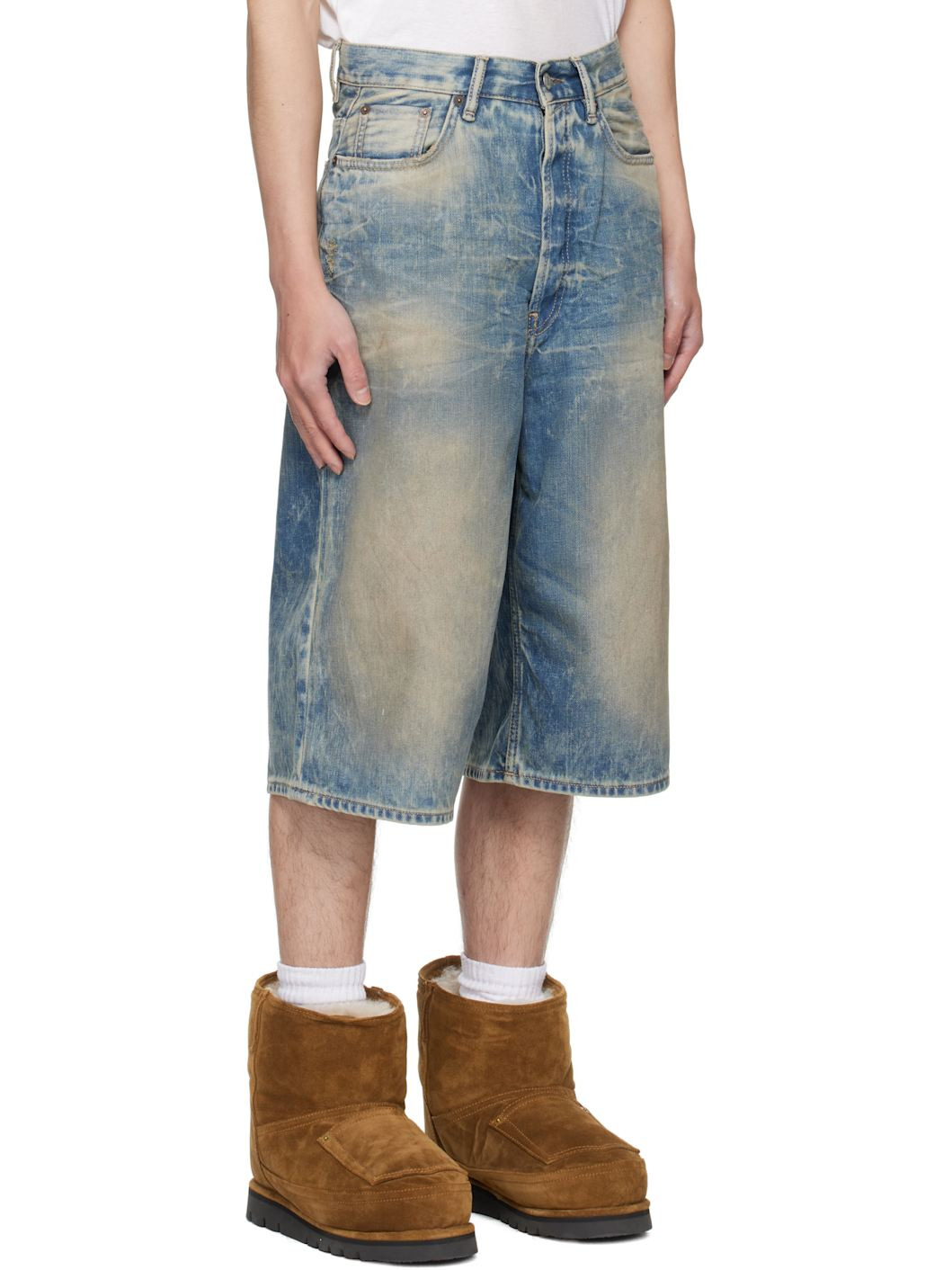 Blue Loose Fit Denim Shorts - 2