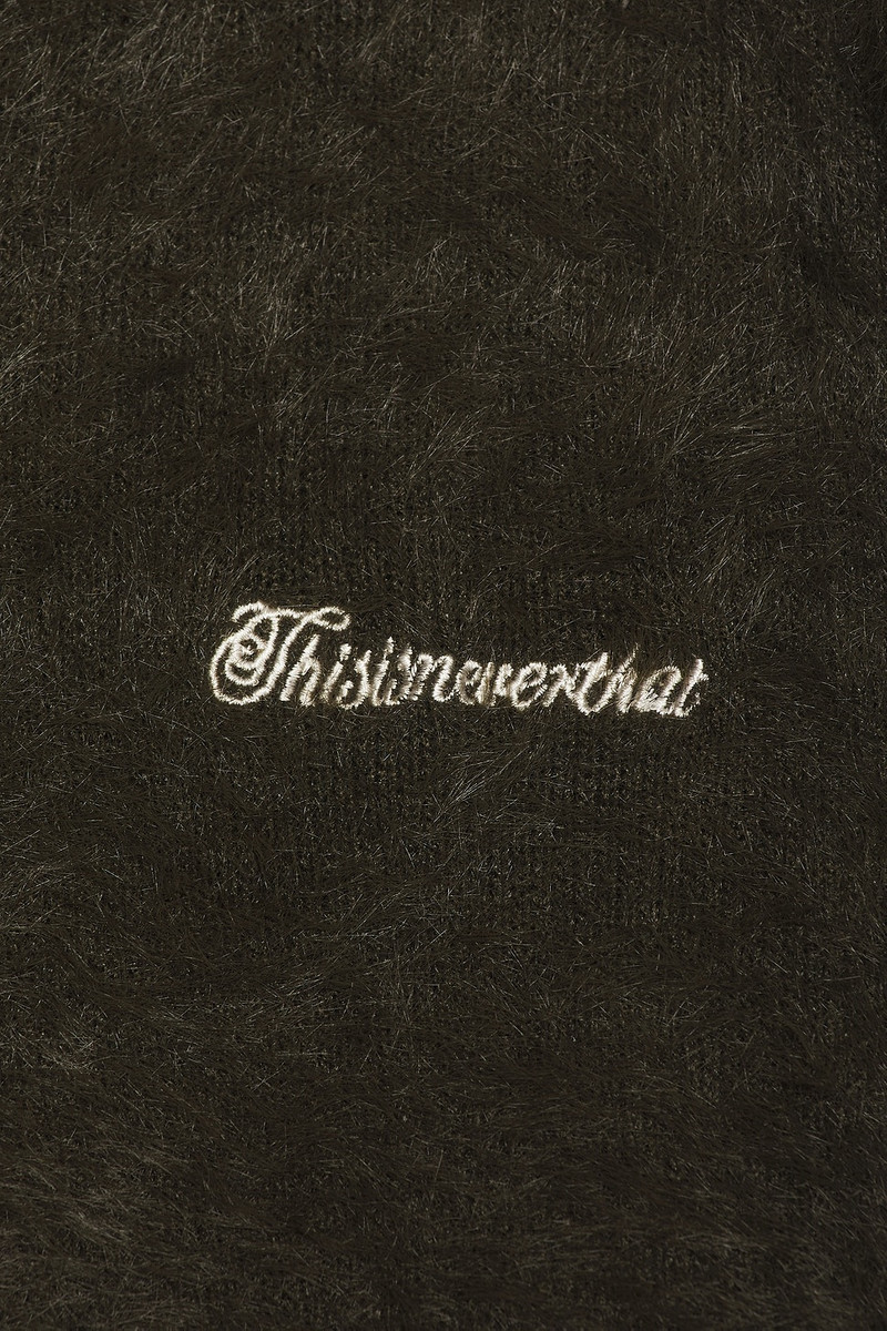 thisisneverthat® Logo Shaggy Knit Polo outlook