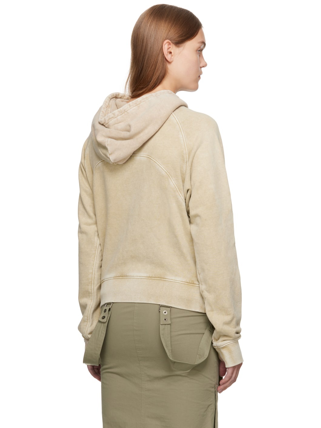 HYEIN SEO Beige Button Hoodie | REVERSIBLE