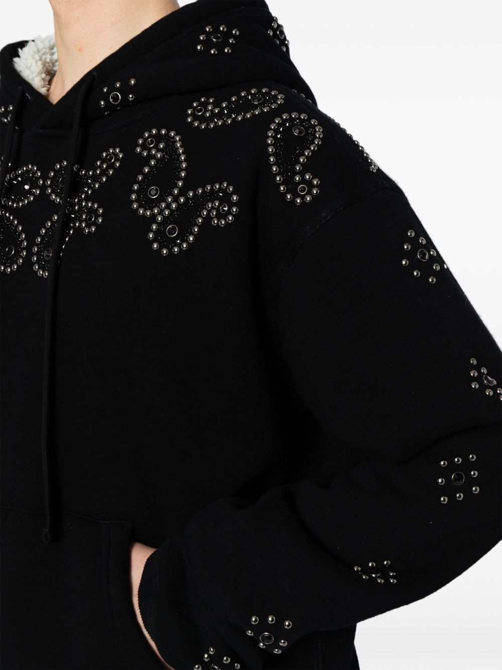 bead-embellished Western-style hoodie - 5