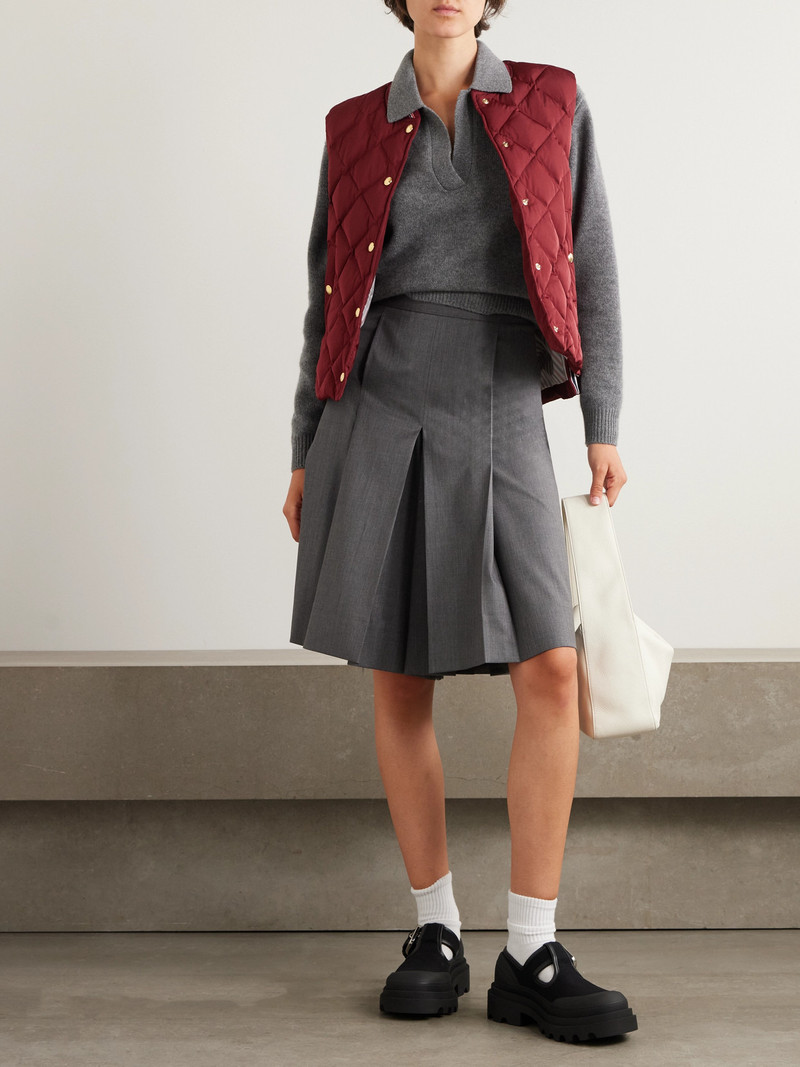 Thom Browne Striped Wool Blend-trimmed Quilted Shell Down Gilet outlook