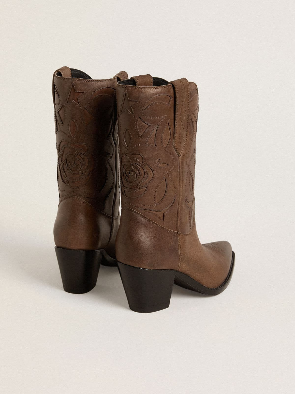 Wish Star boots in dove-gray leather with tone-on-tone inlay details - 5