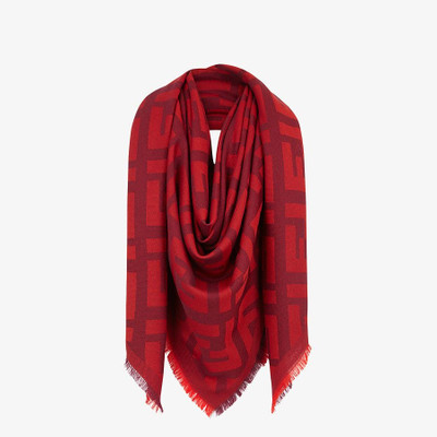 FENDI Red wool and cashmere shawl outlook