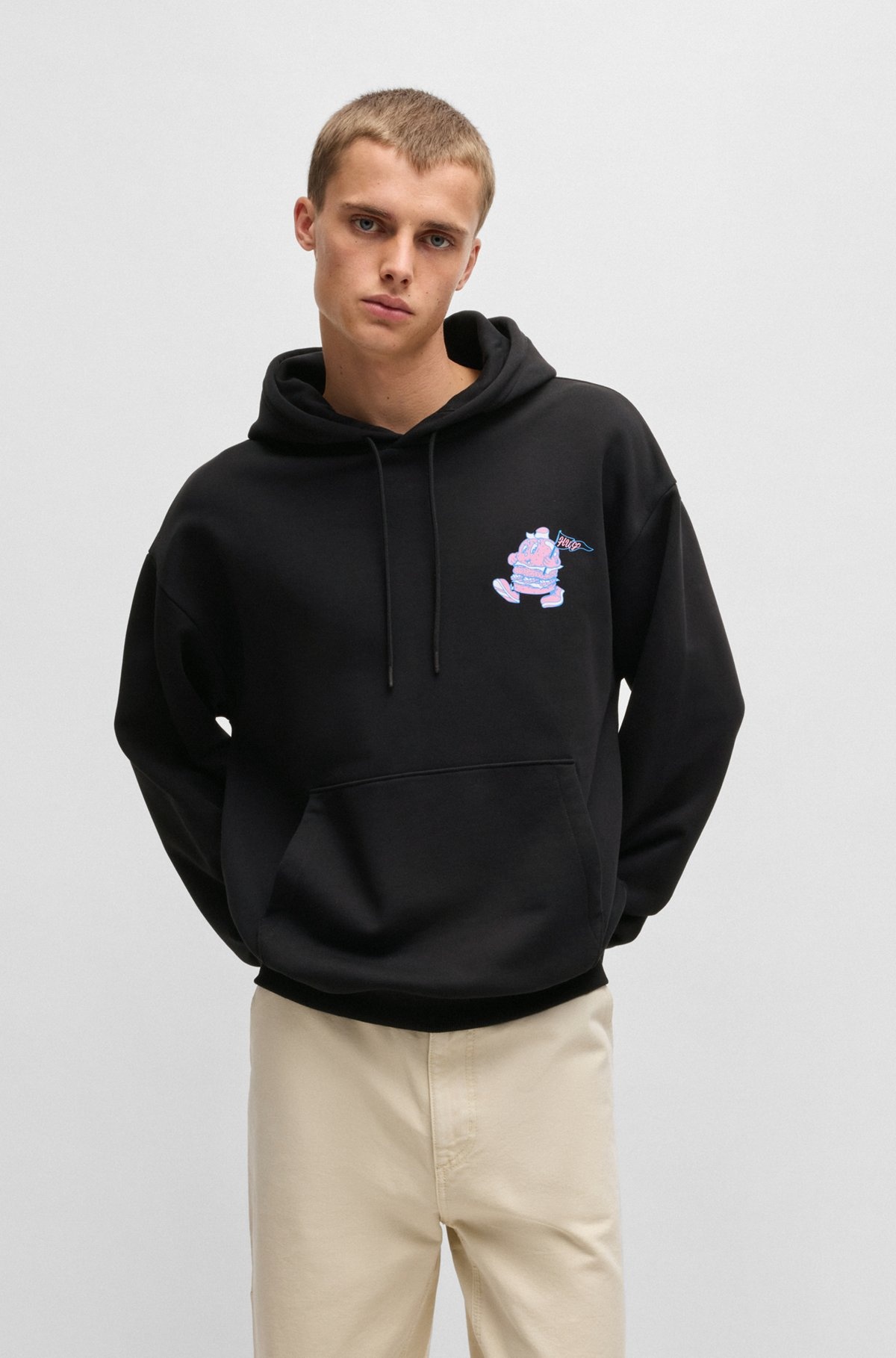 COTTON-TERRY HOODIE WITH STREET-FOOD GRAPHICS - 2