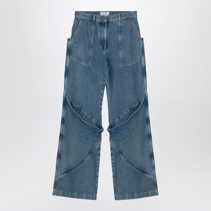 The Attico Sky Blue Baggy Jeans With Large Pockets Women - 1