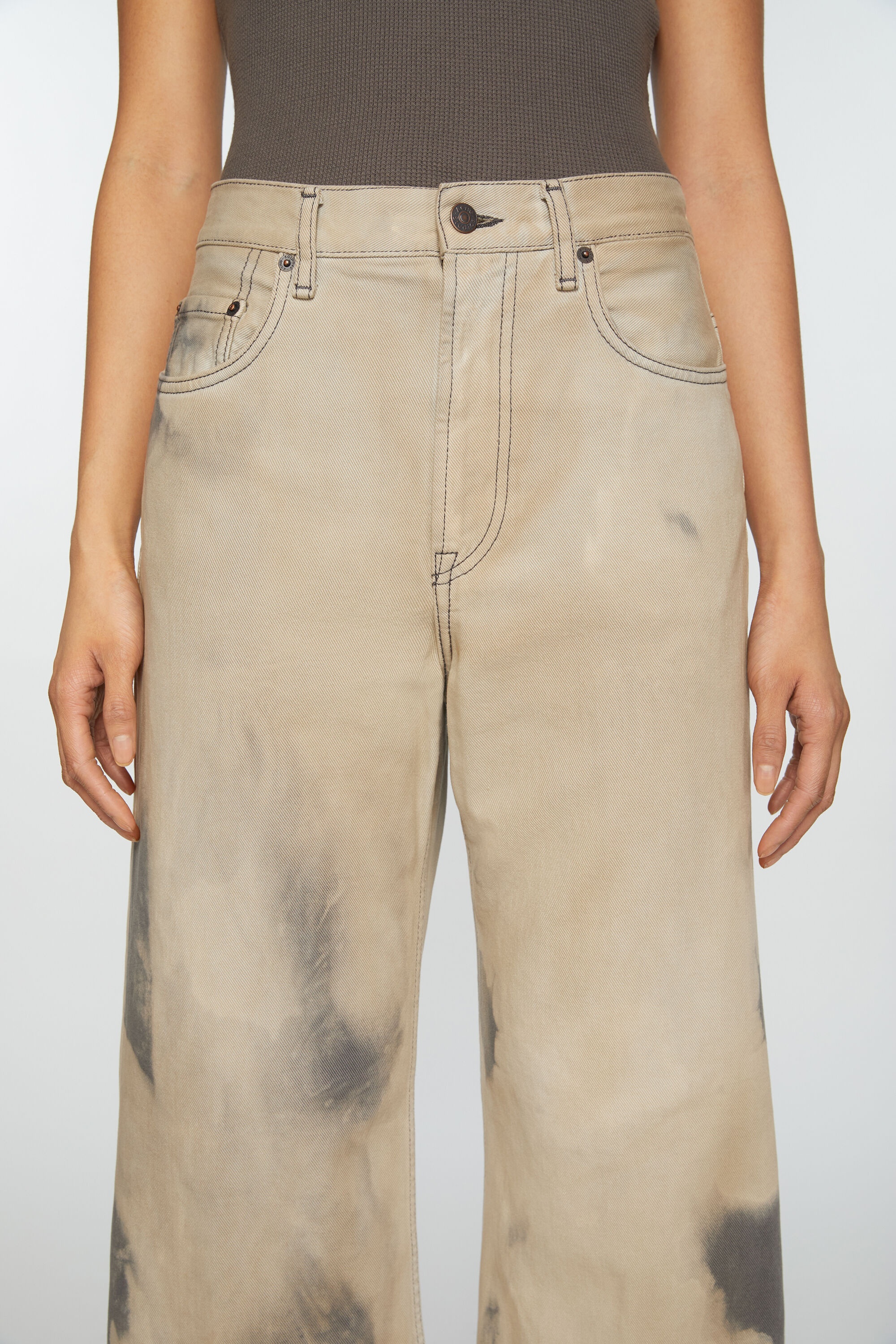 Relaxed fit jeans - 2022F - Beige/black - 5
