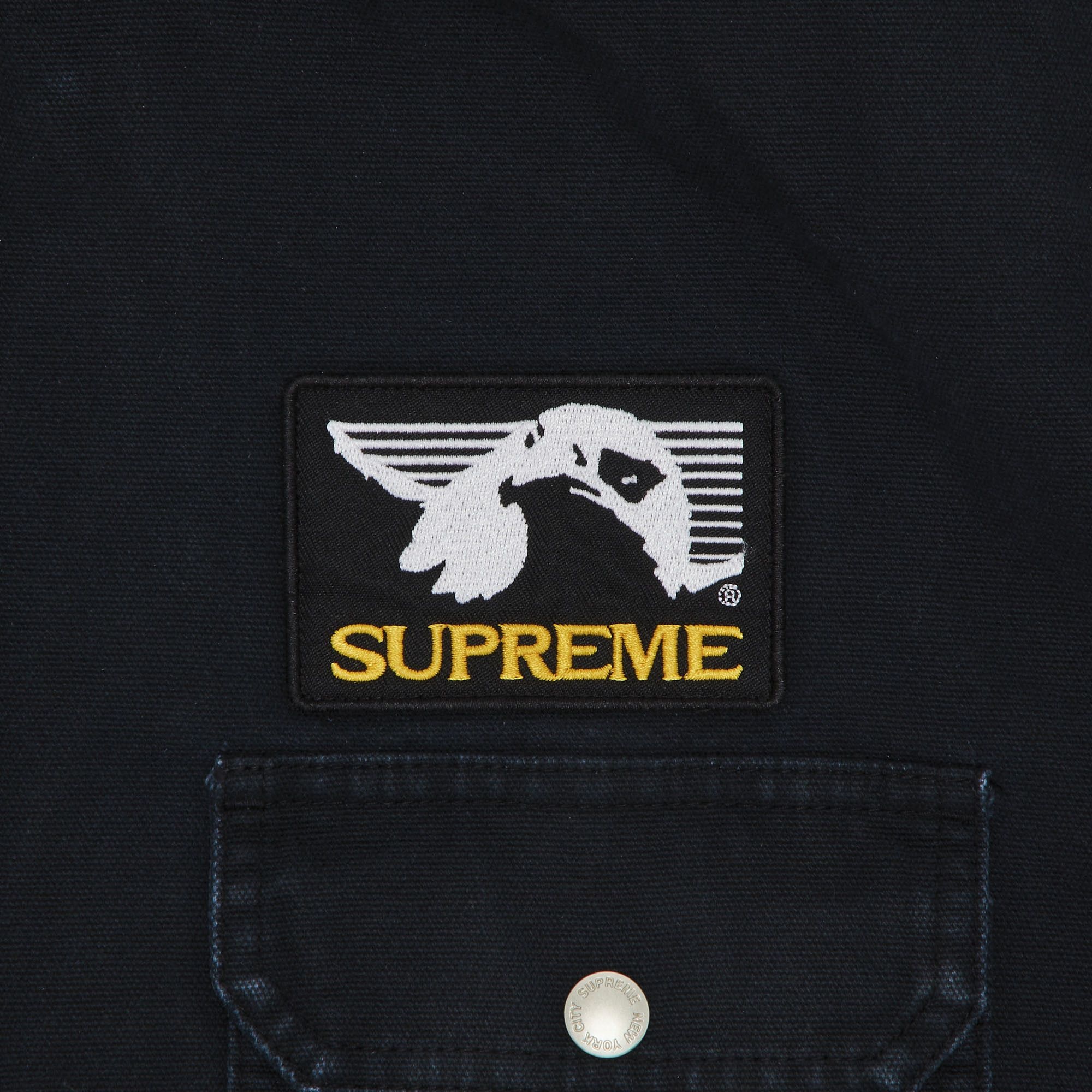Supreme Patches Hooded Zip Up Shirt 'Black' - 3