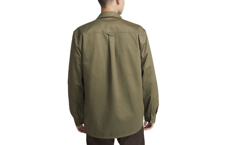 Nike SB Woven Skate Long-Sleeve Button Down 'Olive' DQ6288-222 - 4