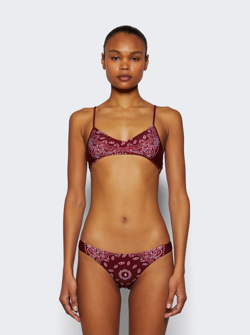 Two-piece Bandana Swimsuit Cherry Red - 3