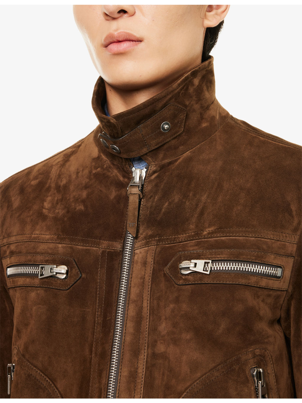 Blouson Patch-Pocket Soft Suede Jacket - 5