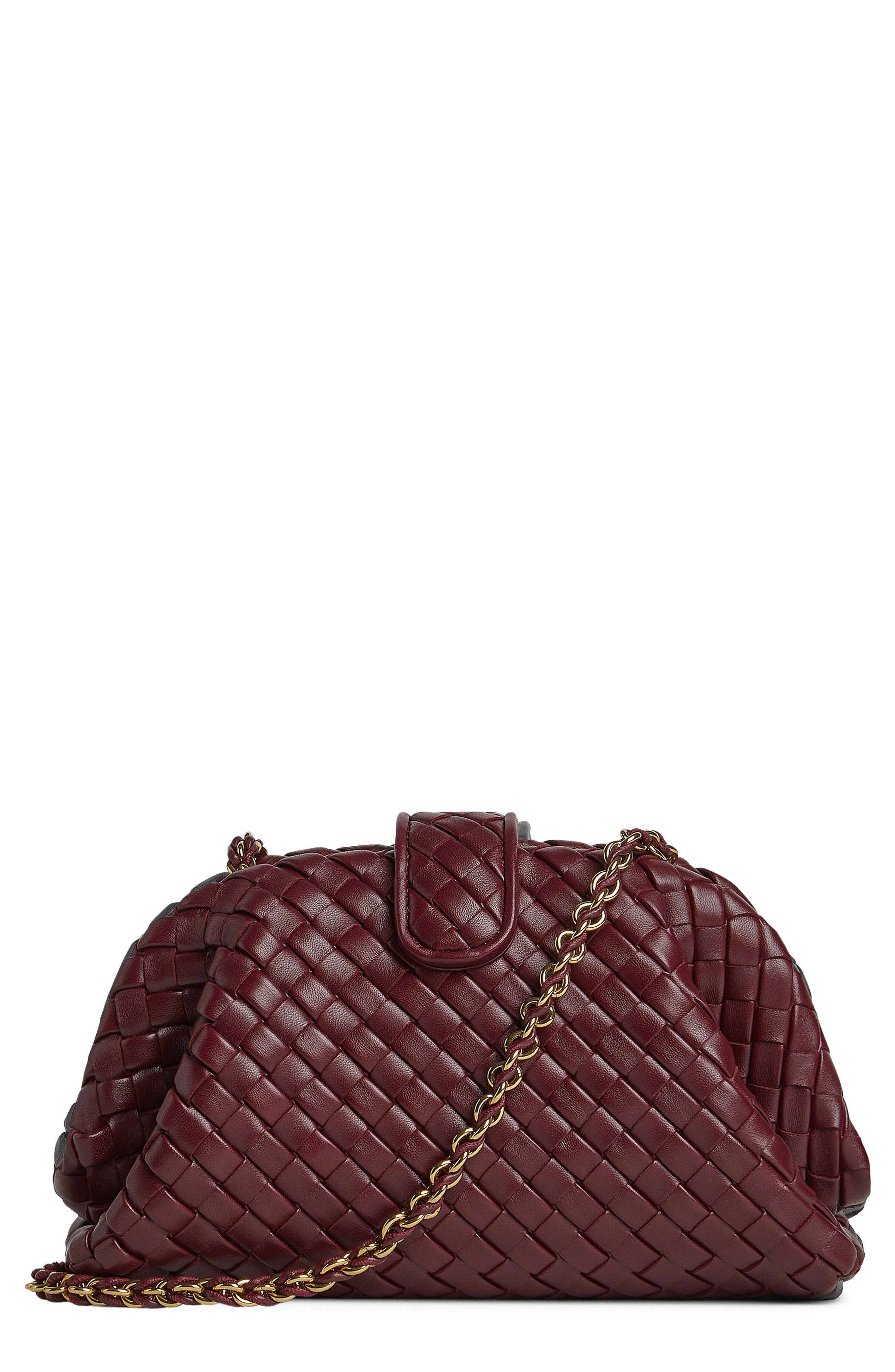 Bottega Veneta Mini Lauren 1980 Intrecciato Leather Clutch in 2250 Barolo-M Brass at Nordstrom - 1