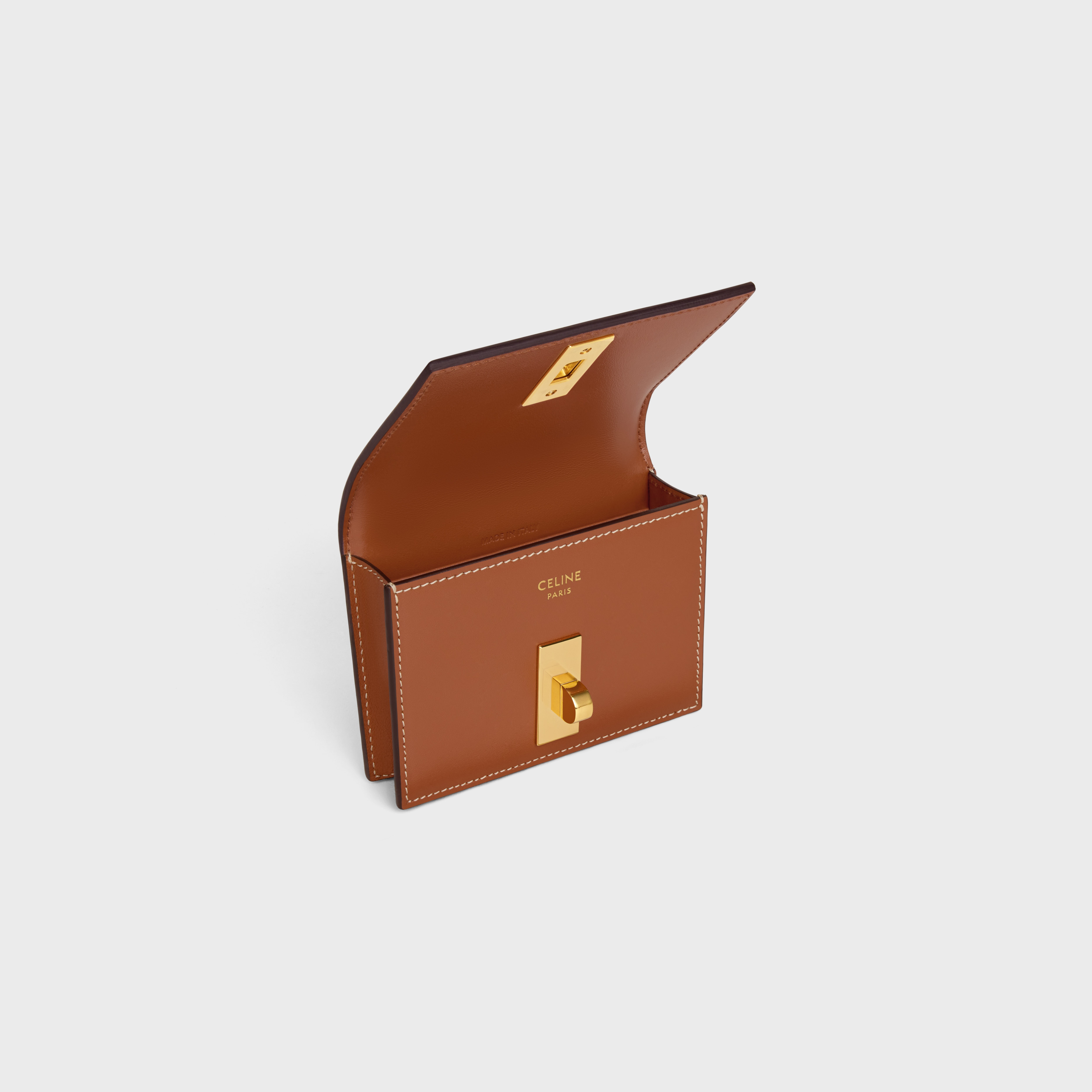 【CELINE】直営/正規店 16 CARD HOLDER FLAP SHINY CALFSKIN CELINE 16 CARD HOLDER WITH FLAP in SHINY CALFSKIN | REVERSIBLE