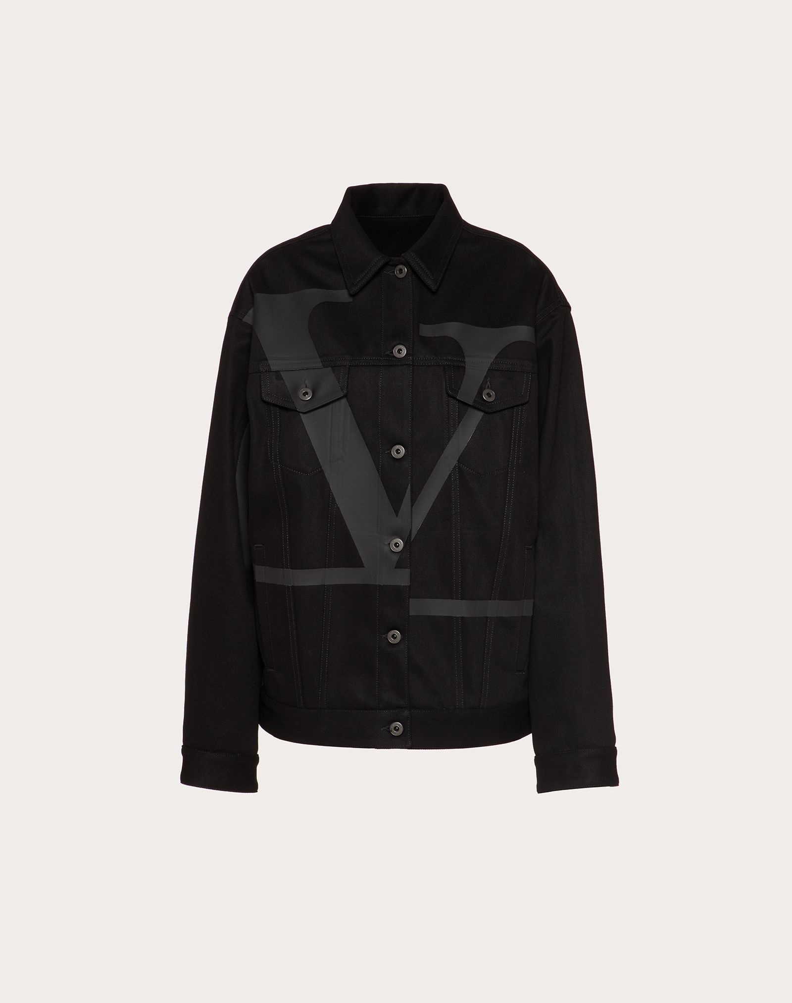 VLogo Signature Black Denim Jacket - 1