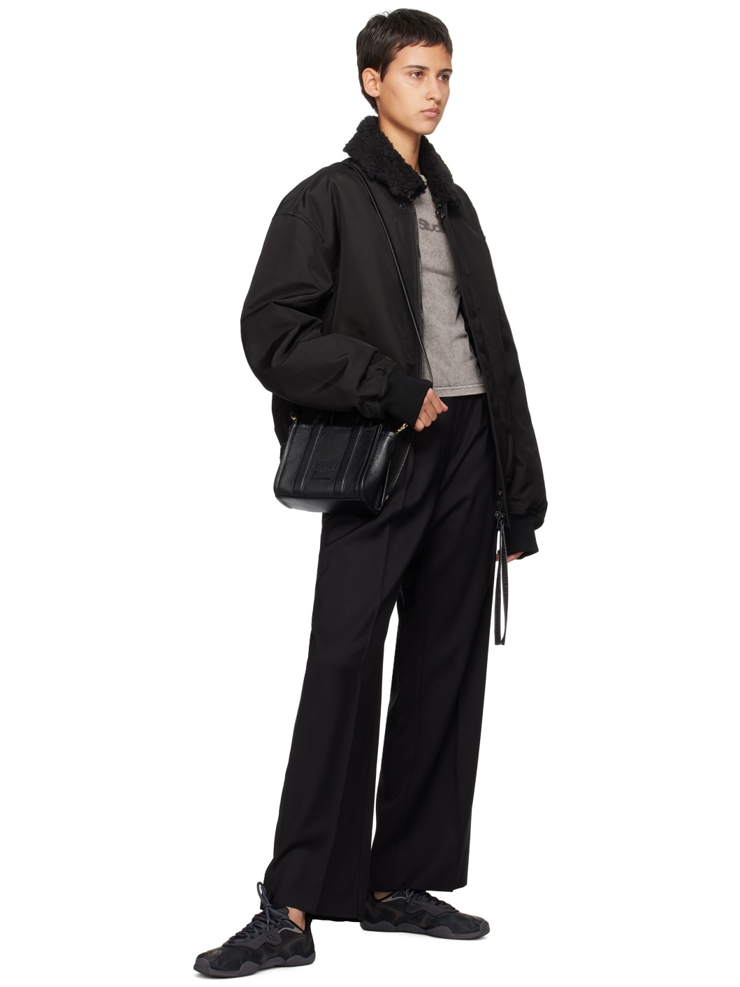 Black 'The Leather Mini Tote Bag' Tote - 4