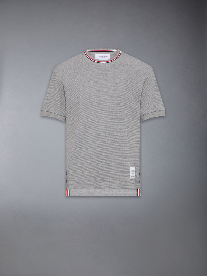 COTTON WAFFLE RIB CUFF TEE 1