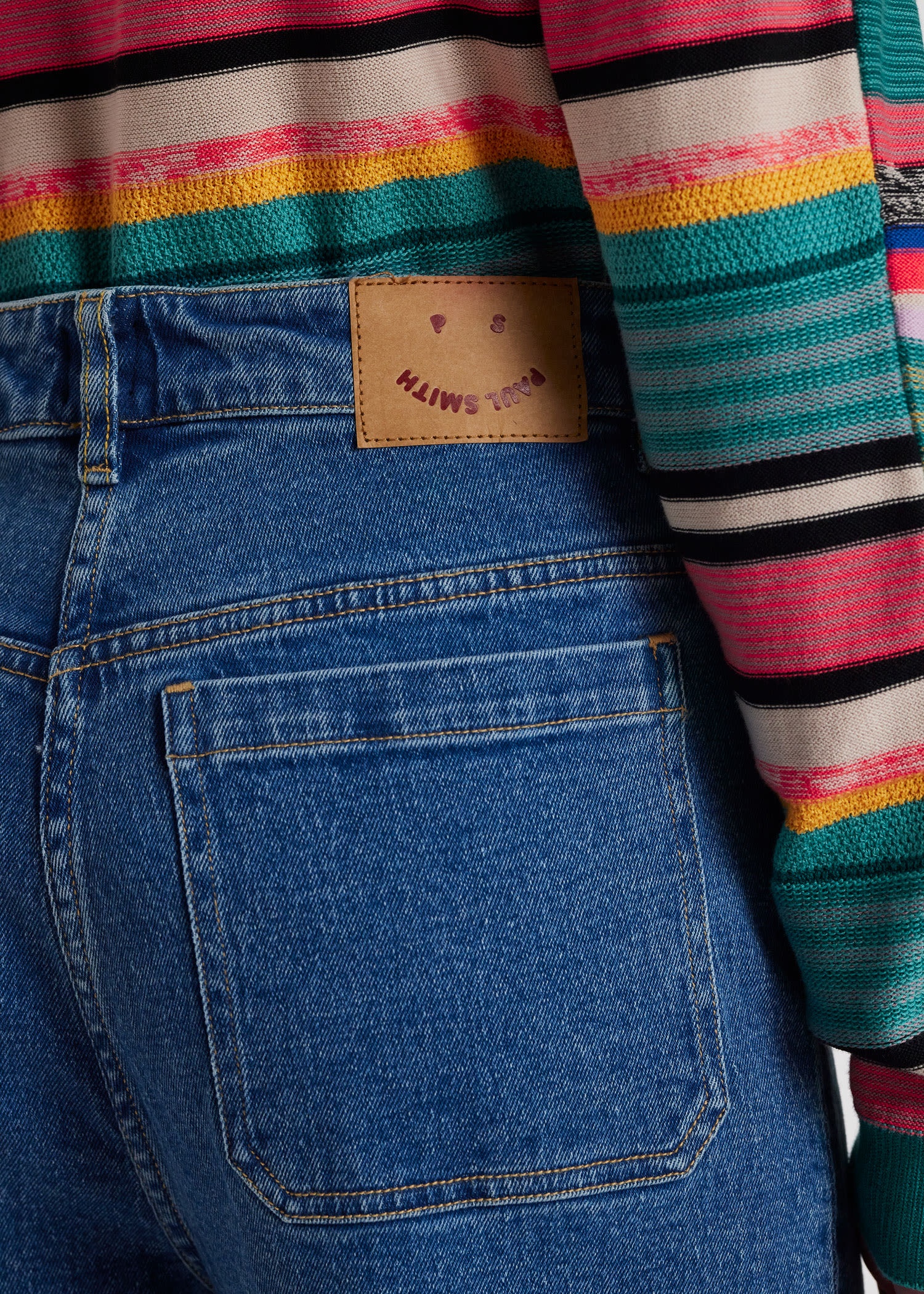 Mid-Wash Cropped Wide Leg Jeans - 5