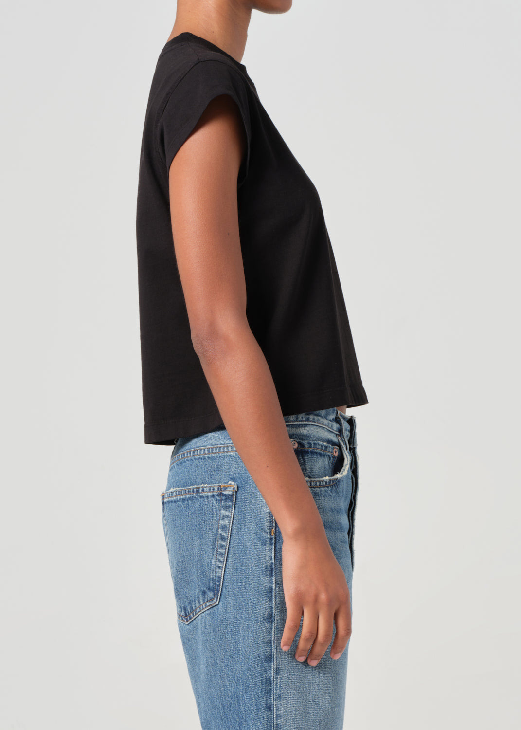 BRYCE CAP SLEEVE TEE IN BLACK - 4