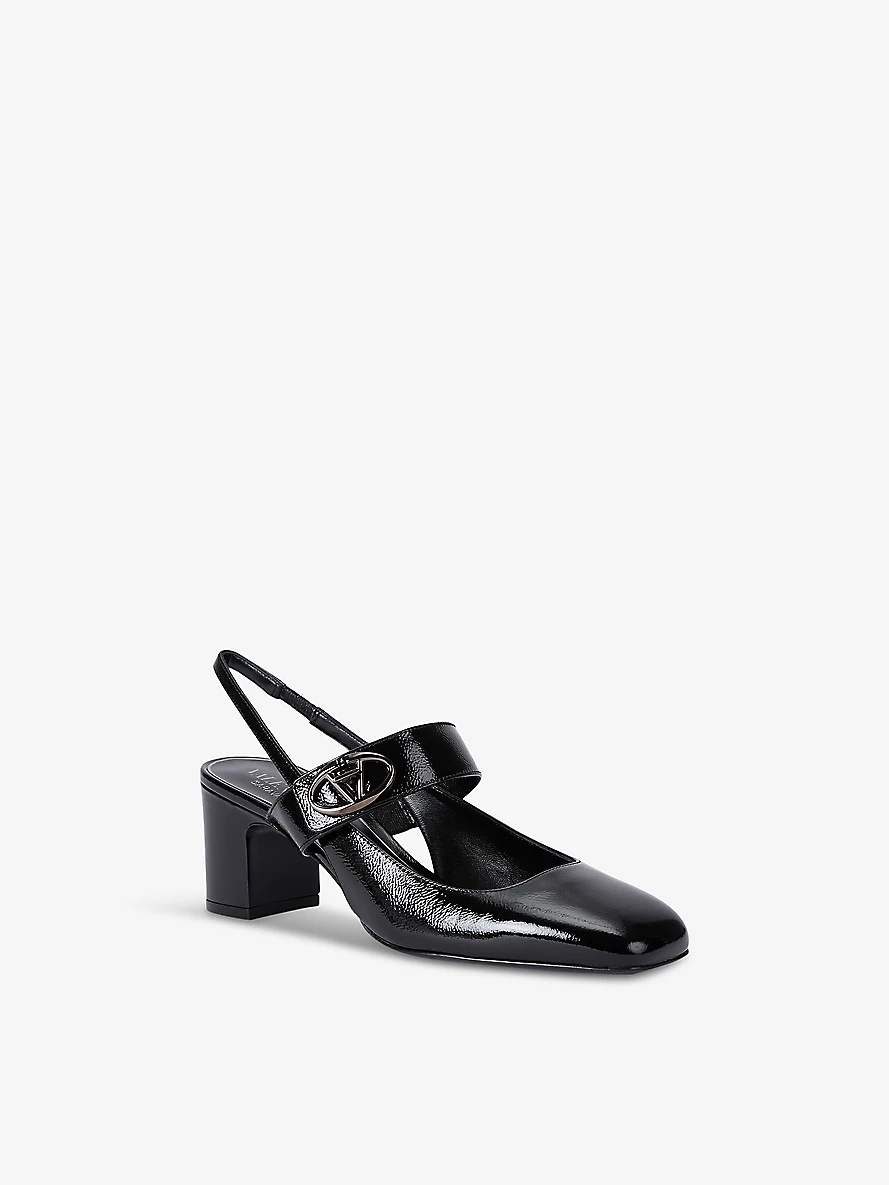 VLogo Locker patent-leather slingback courts - 3