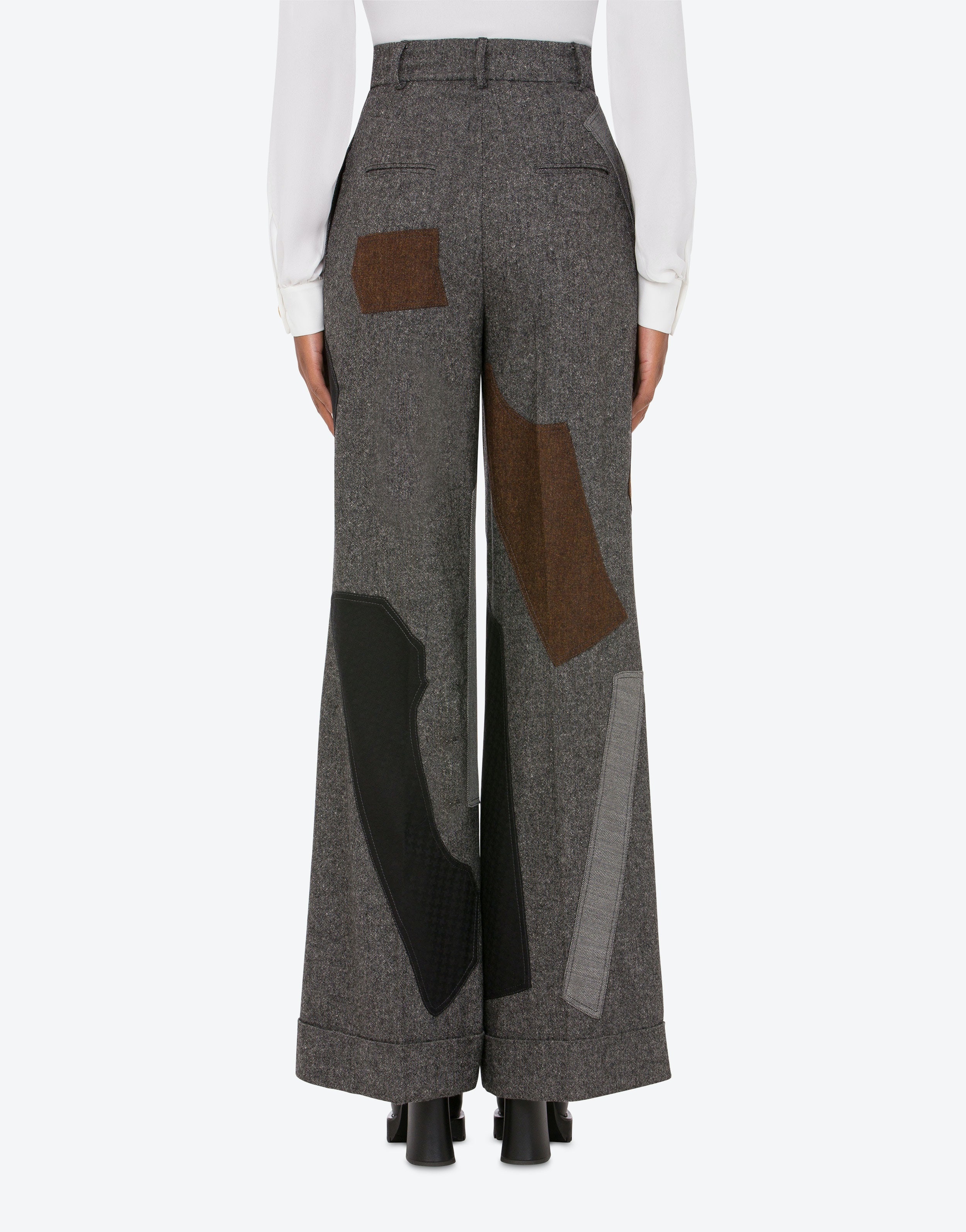 PATCHWORK WOOL BLEND TROUSERS - 3