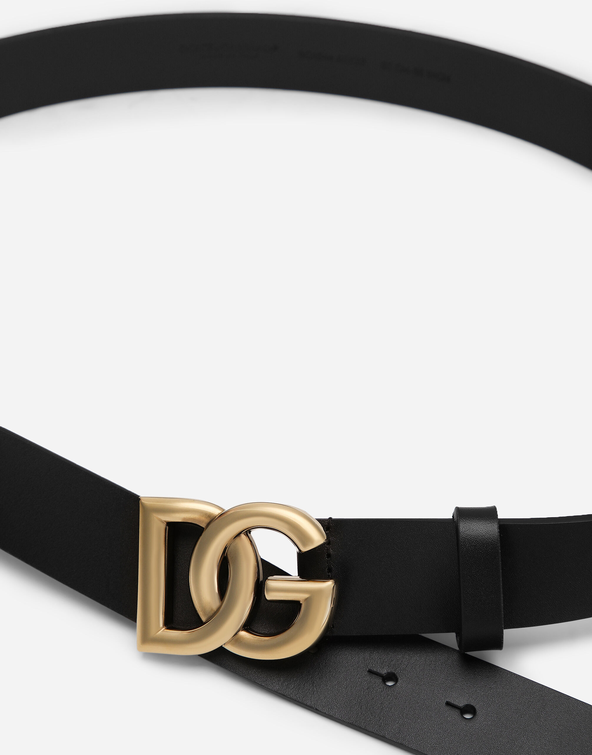 Lux leather belt with crossover DG logo buckle - 6