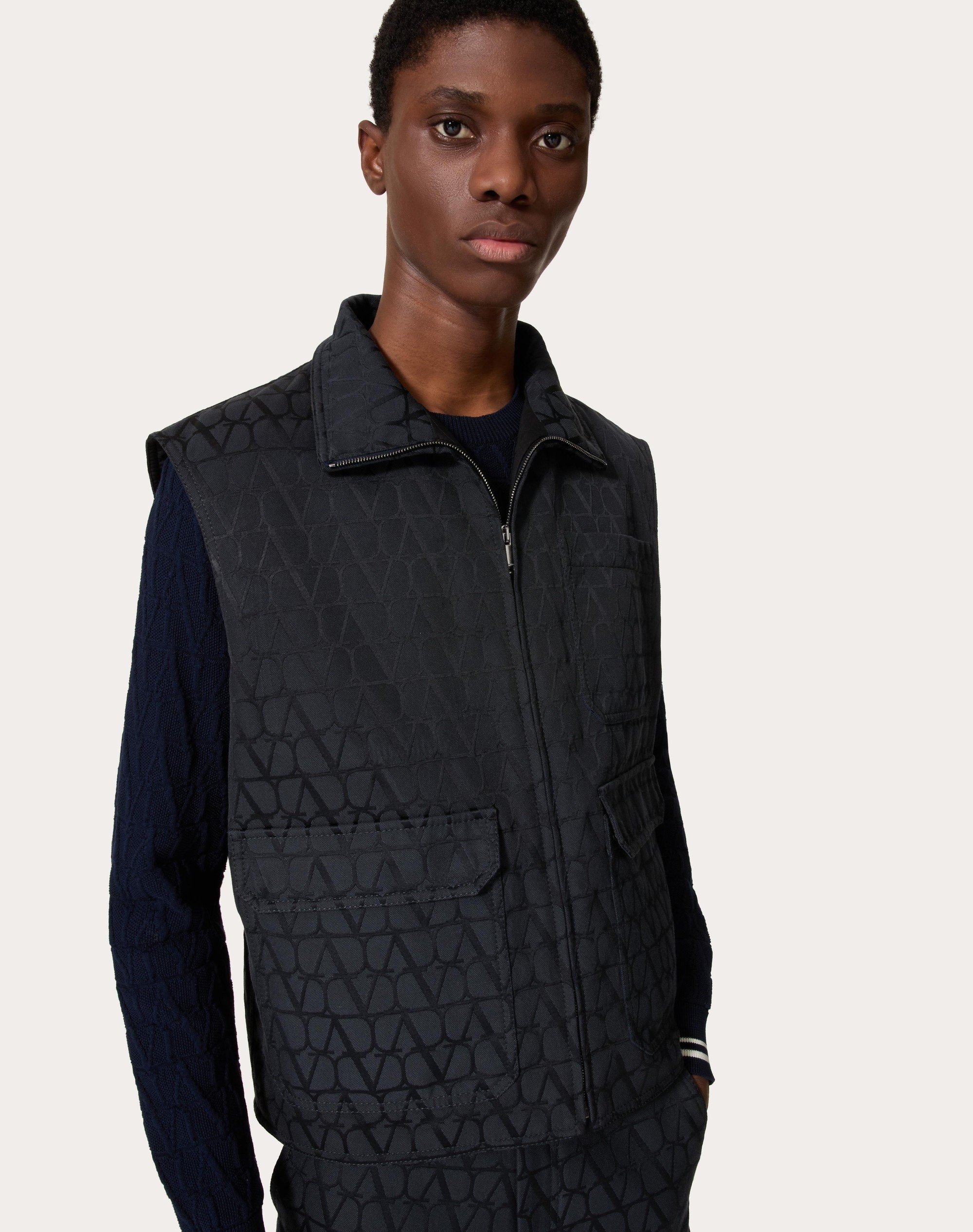 TOILE ICONOGRAPHE PATTERN COTTON CANVAS WAISTCOAT - 5