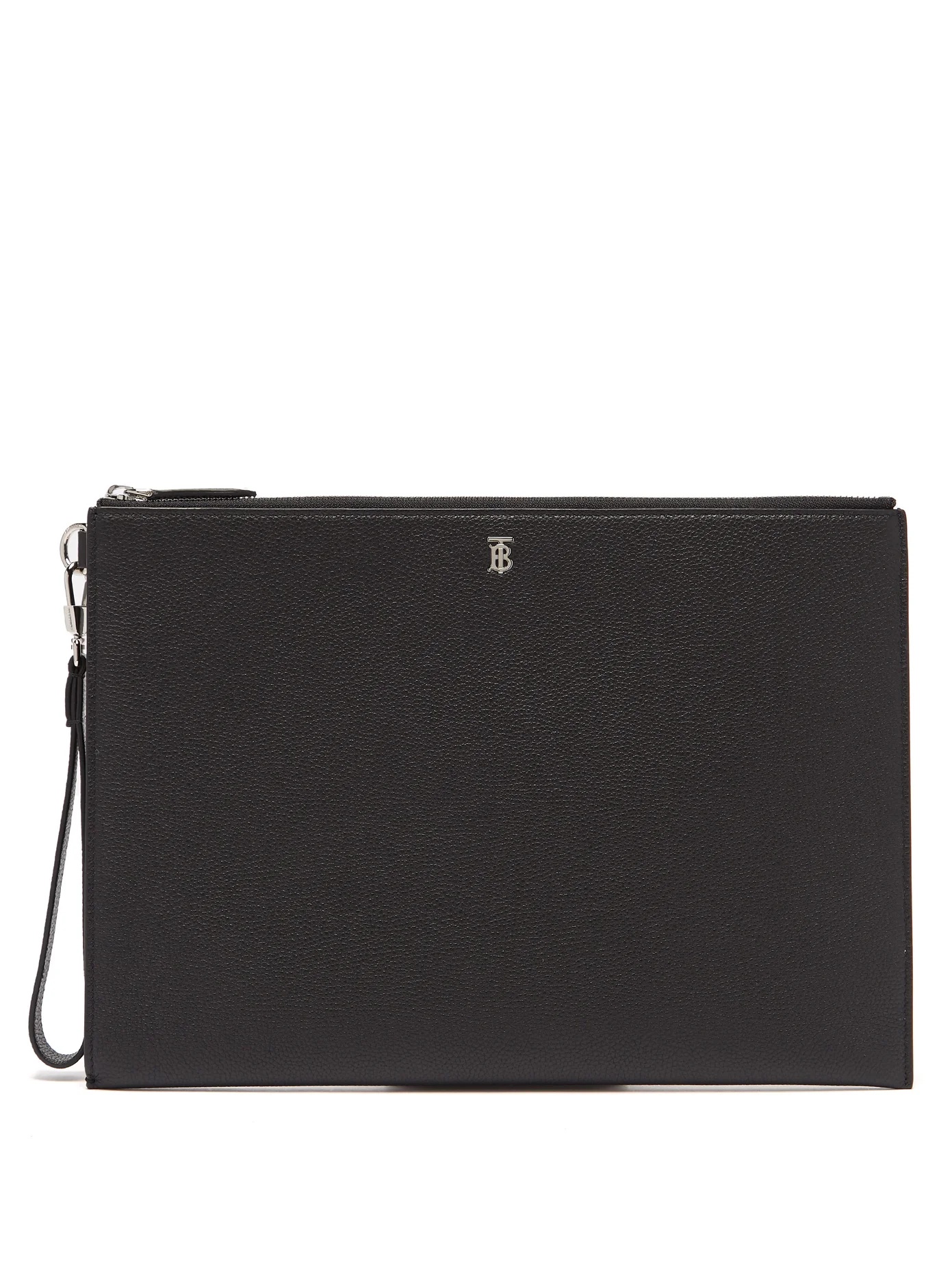 TB-patch grained-leather pouch - 1