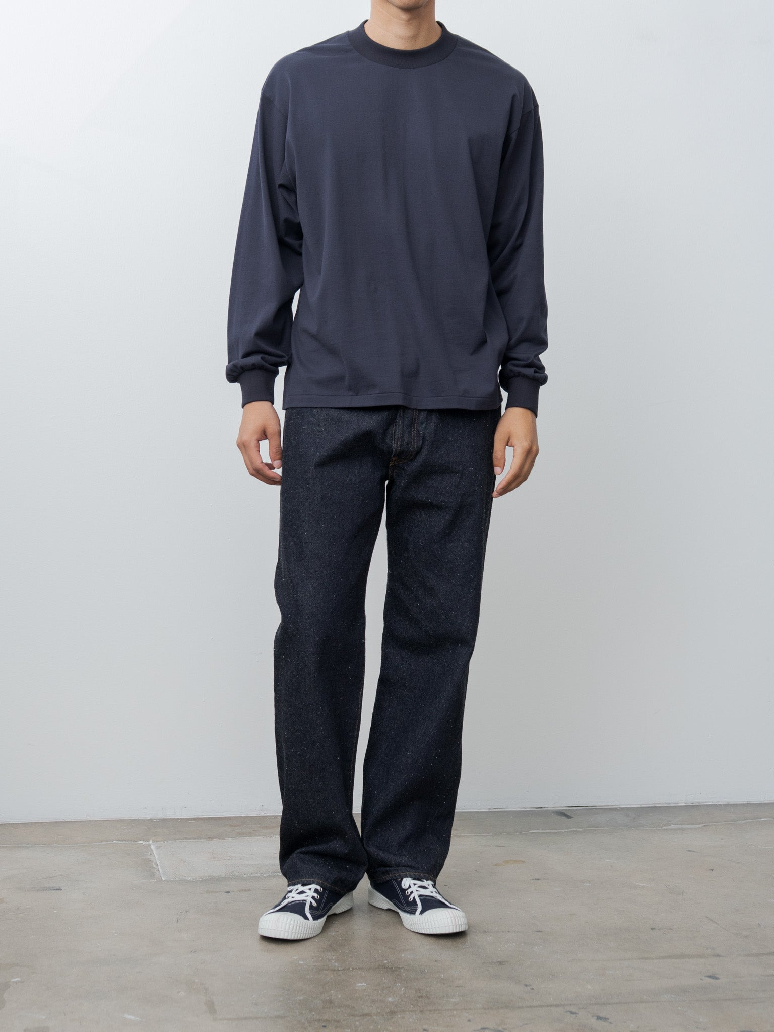 Suvin Supima Tube L/S Tee Light - Navy - 2