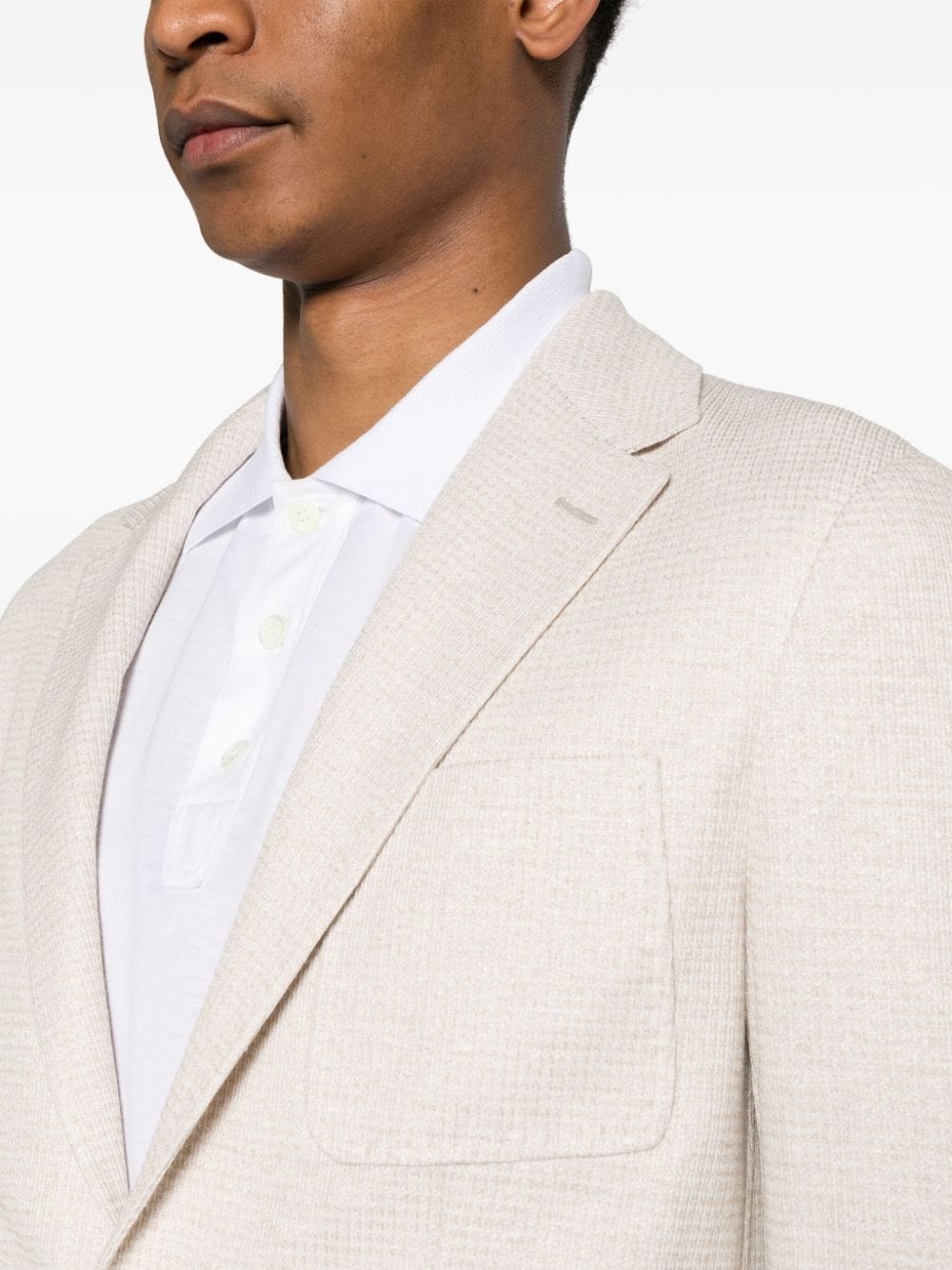 mÃ©lange-effect single-breasted blazer - 5