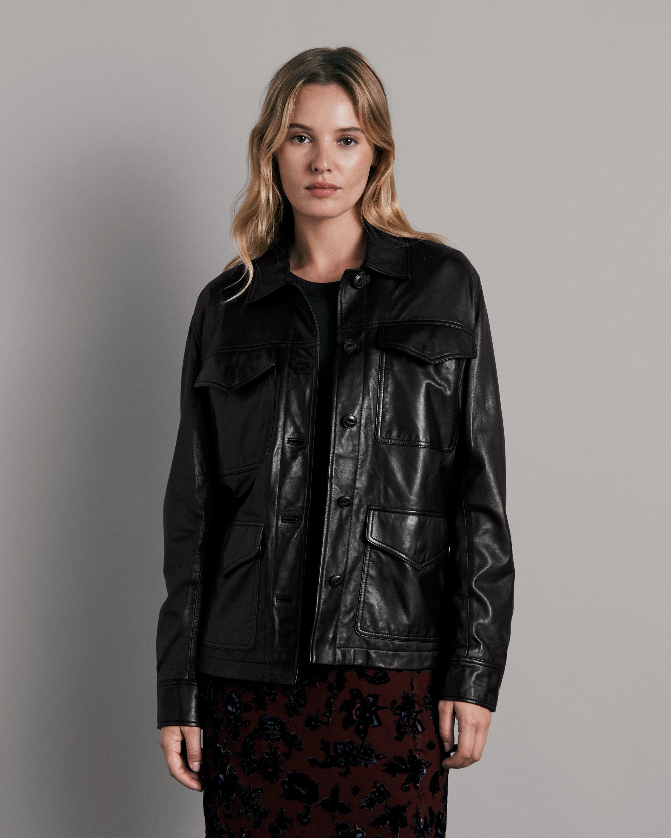 Kaye Leather Shirt Jacket
Classic Fit Jacket - 3