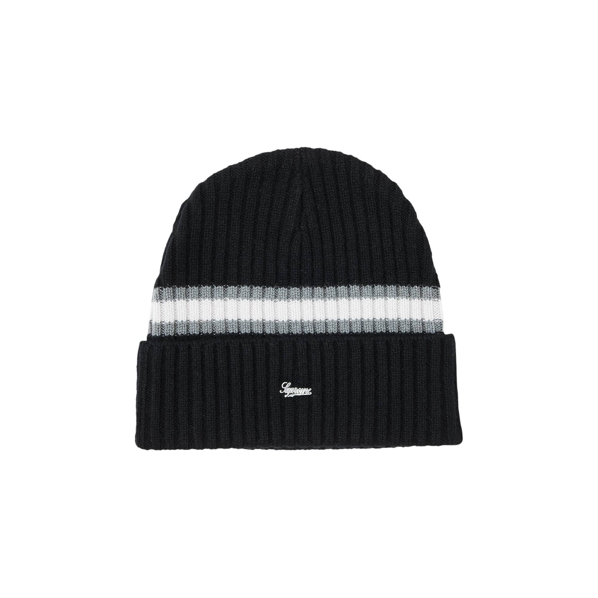 Supreme Supreme Stripe Cashmere Beanie 'Black' | REVERSIBLE