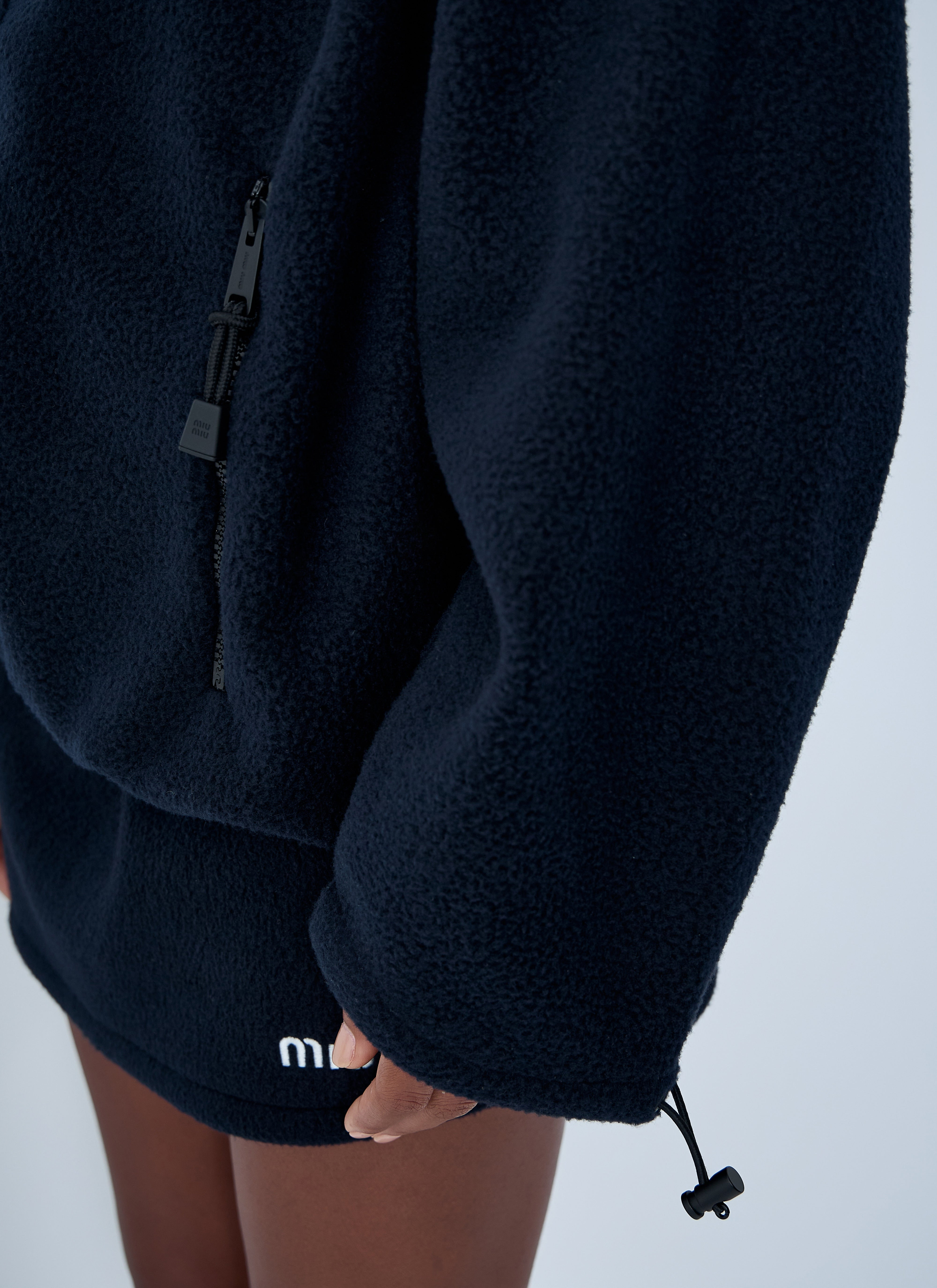 Miu Miu Women Hooded Logo Motif Sweatshirt - 6