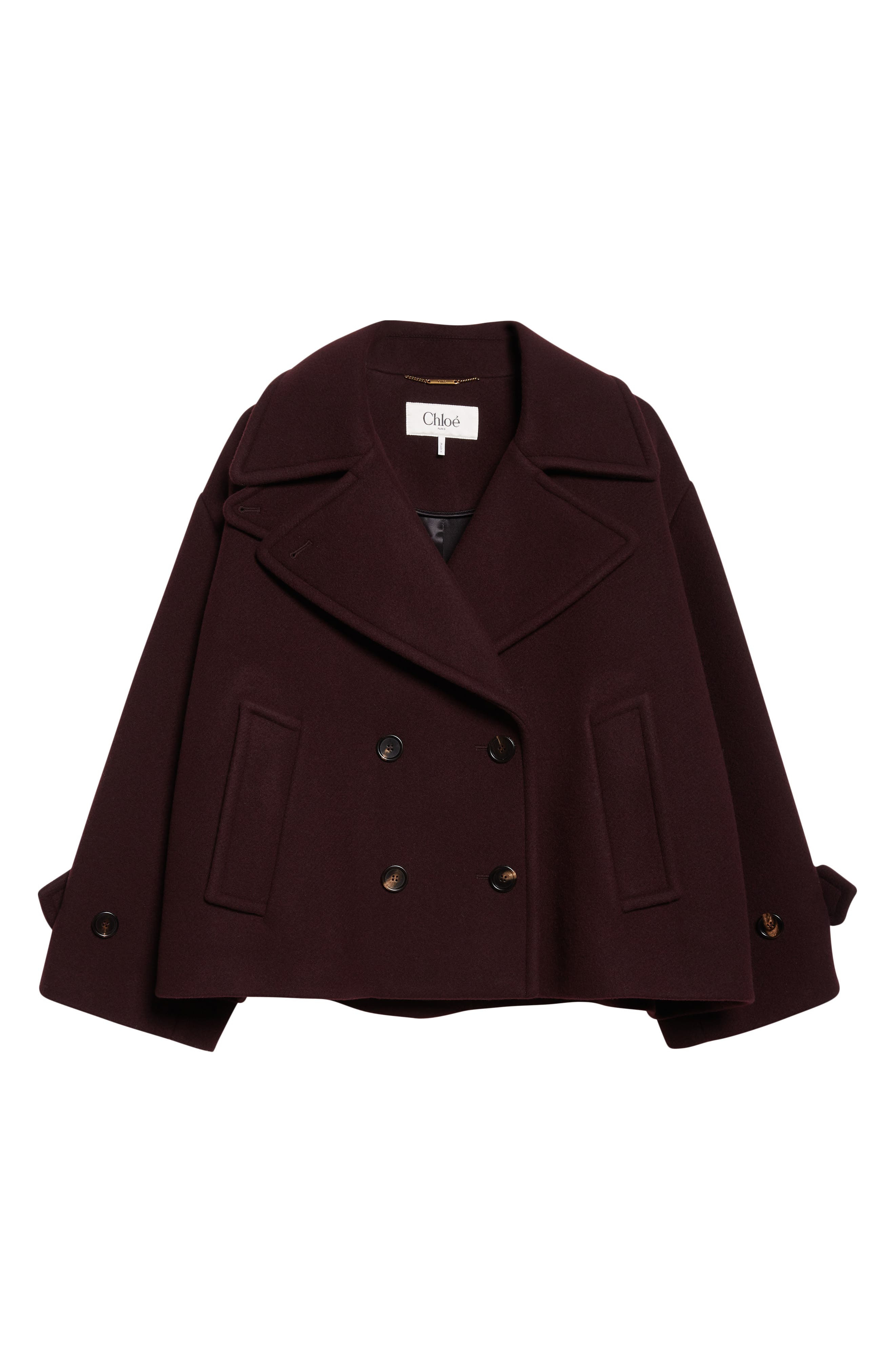 Chloé Iconic Soft Wool Blend Coat in Deep Purple at Nordstrom - 7