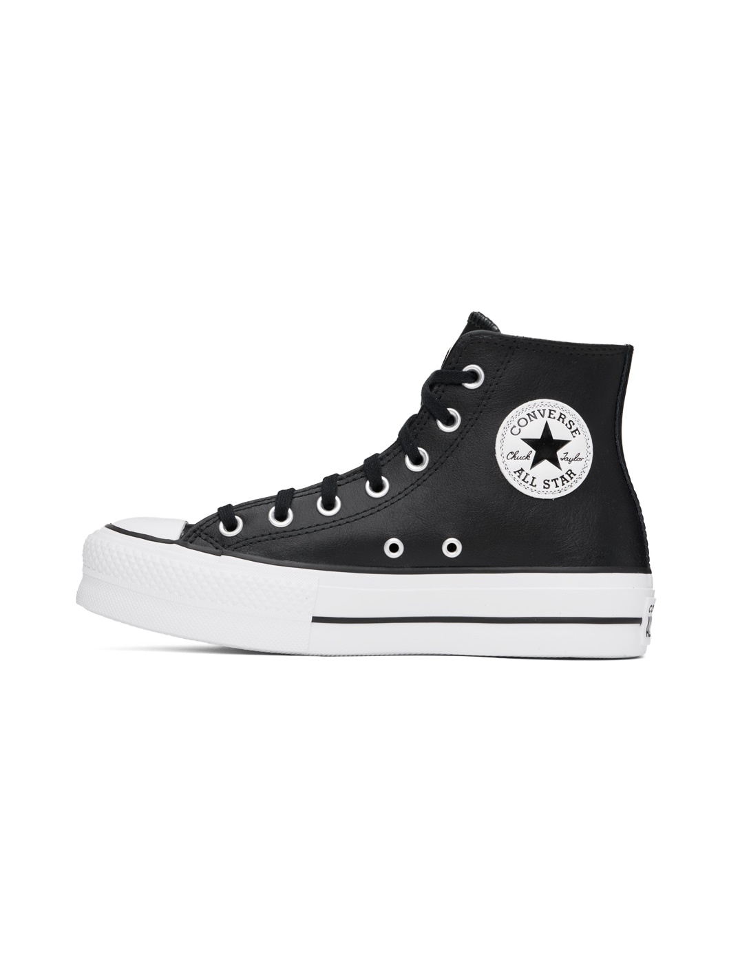 Black Chuck Taylor All Star Lift Leather Sneakers - 3