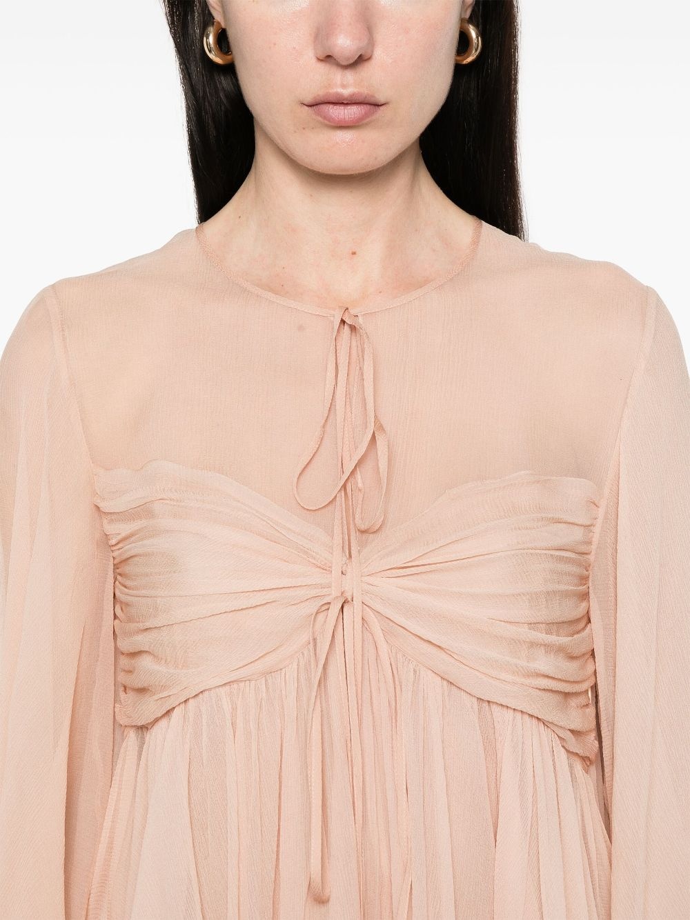 pleated silk top - 5