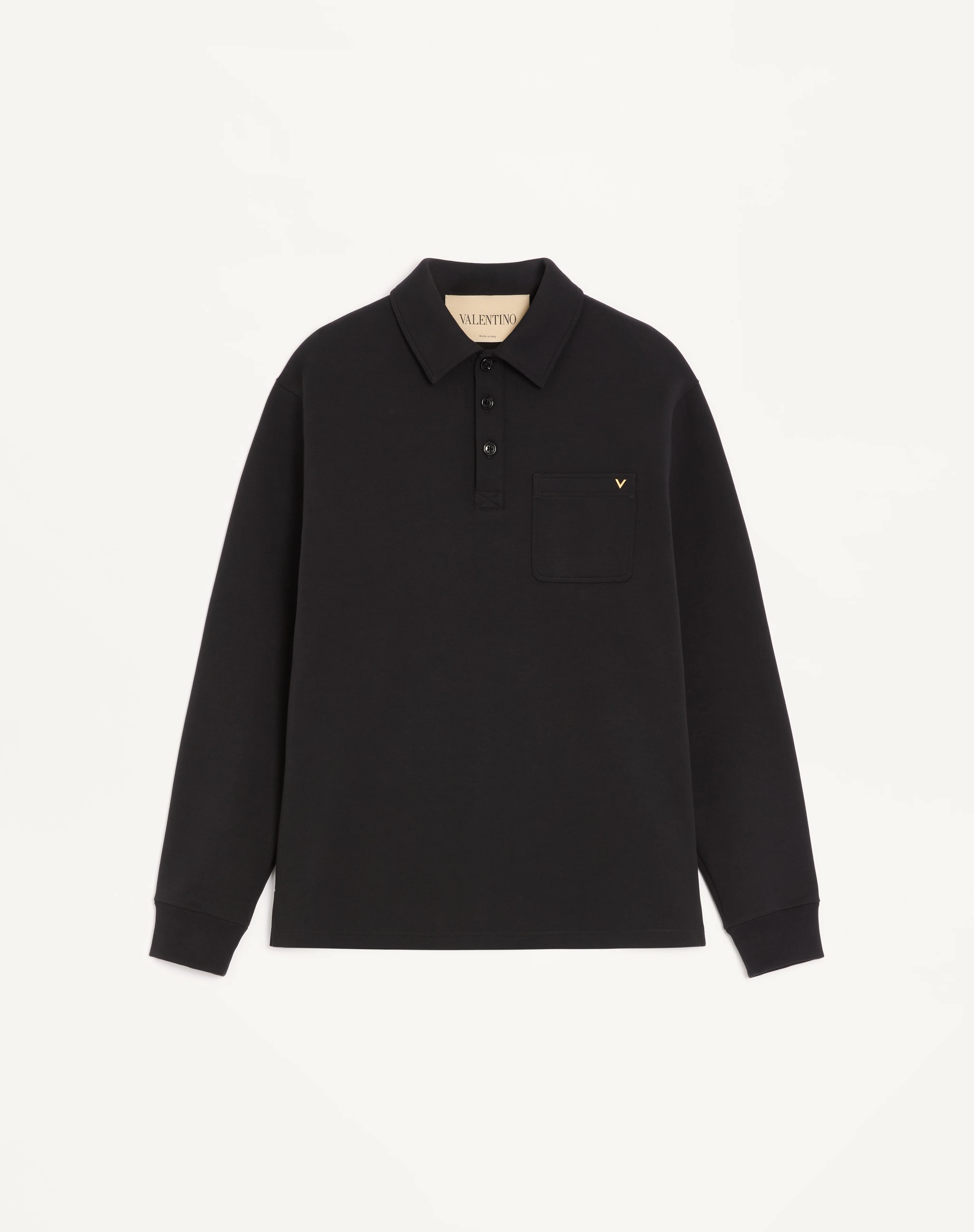 VALENTINO COTTON POLO SHIRT WITH VGOLD - 1