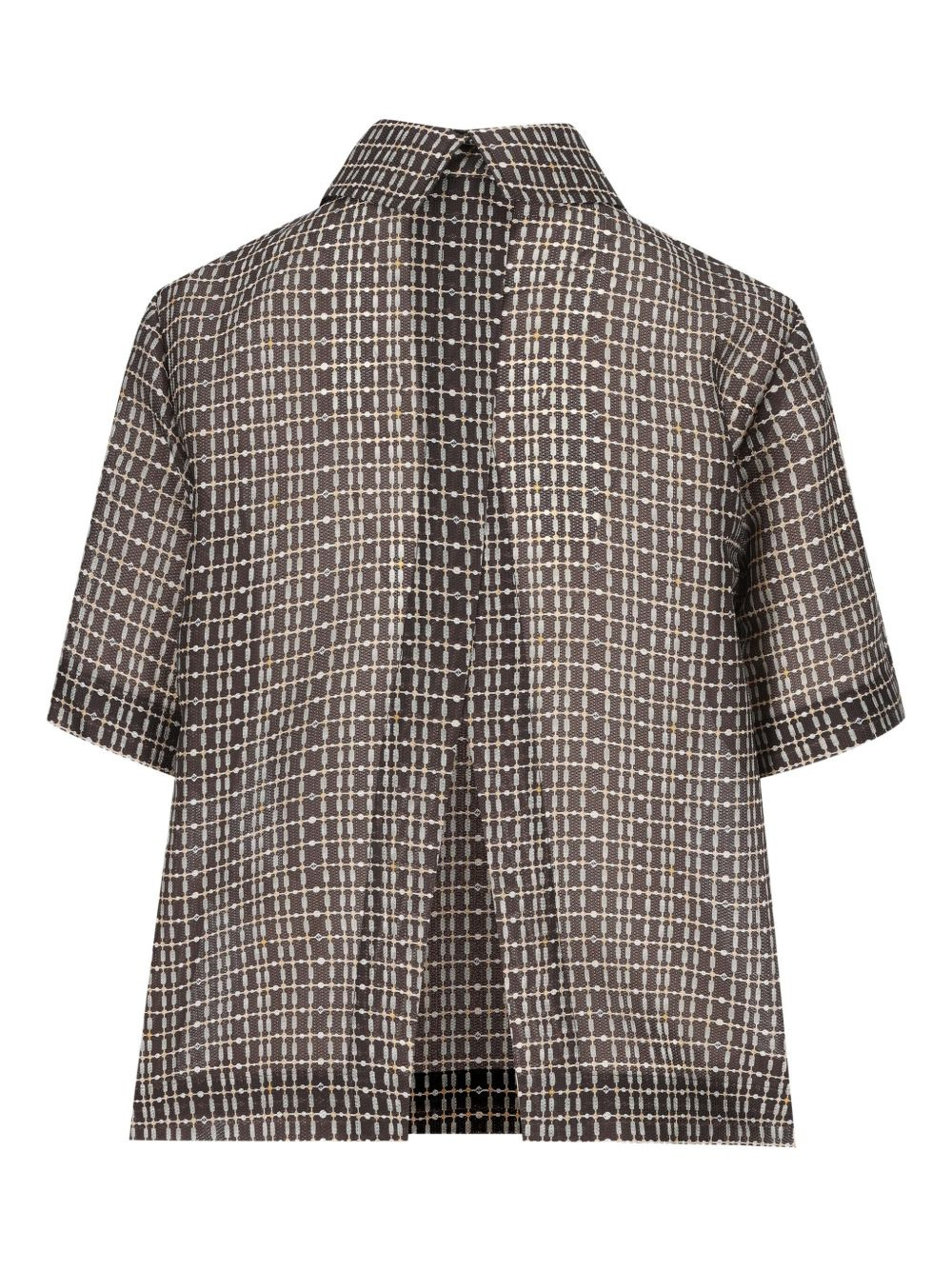 grid-pattern polo top - 2