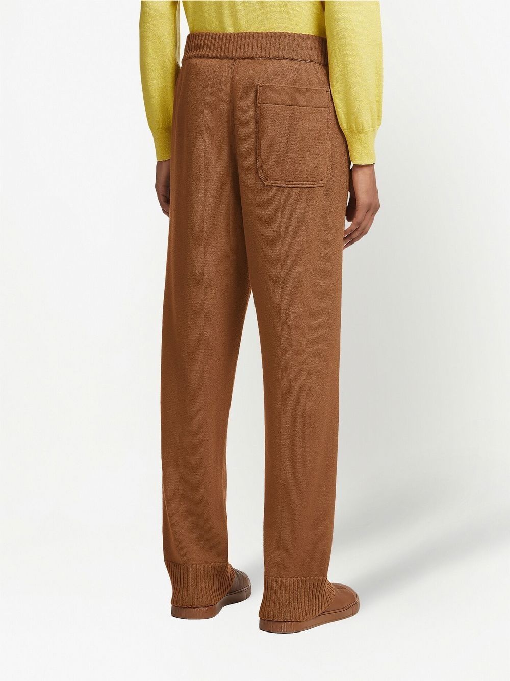 cotton-cashmere knitted track pants - 4