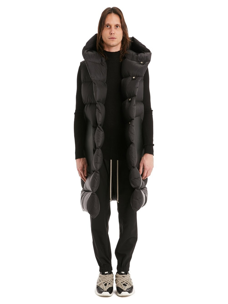 Black Down & Leather Sleeveless Jacket 11