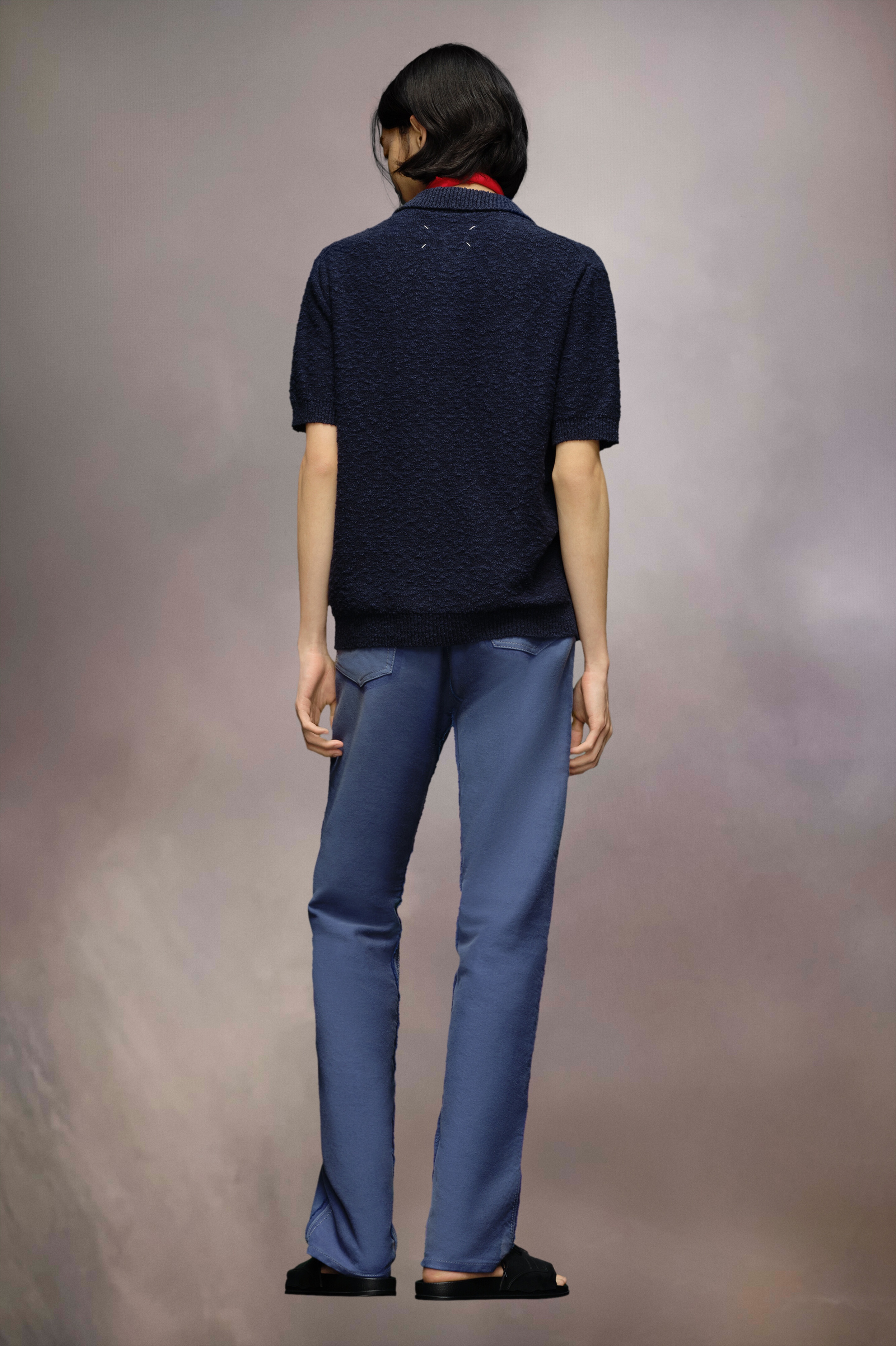Nostalgic boucle knit polo shirt - 4
