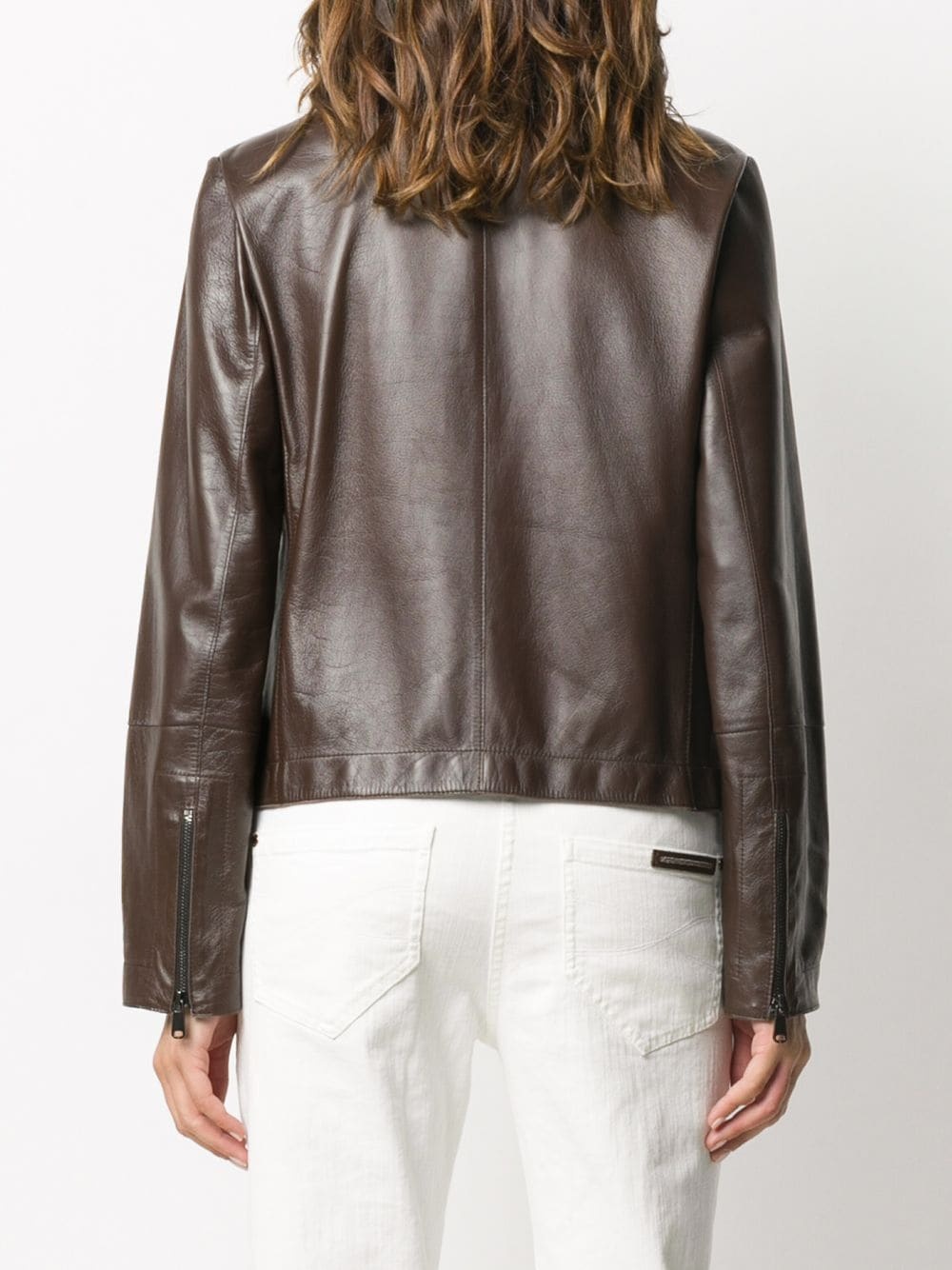 zipped biker jacket - 4