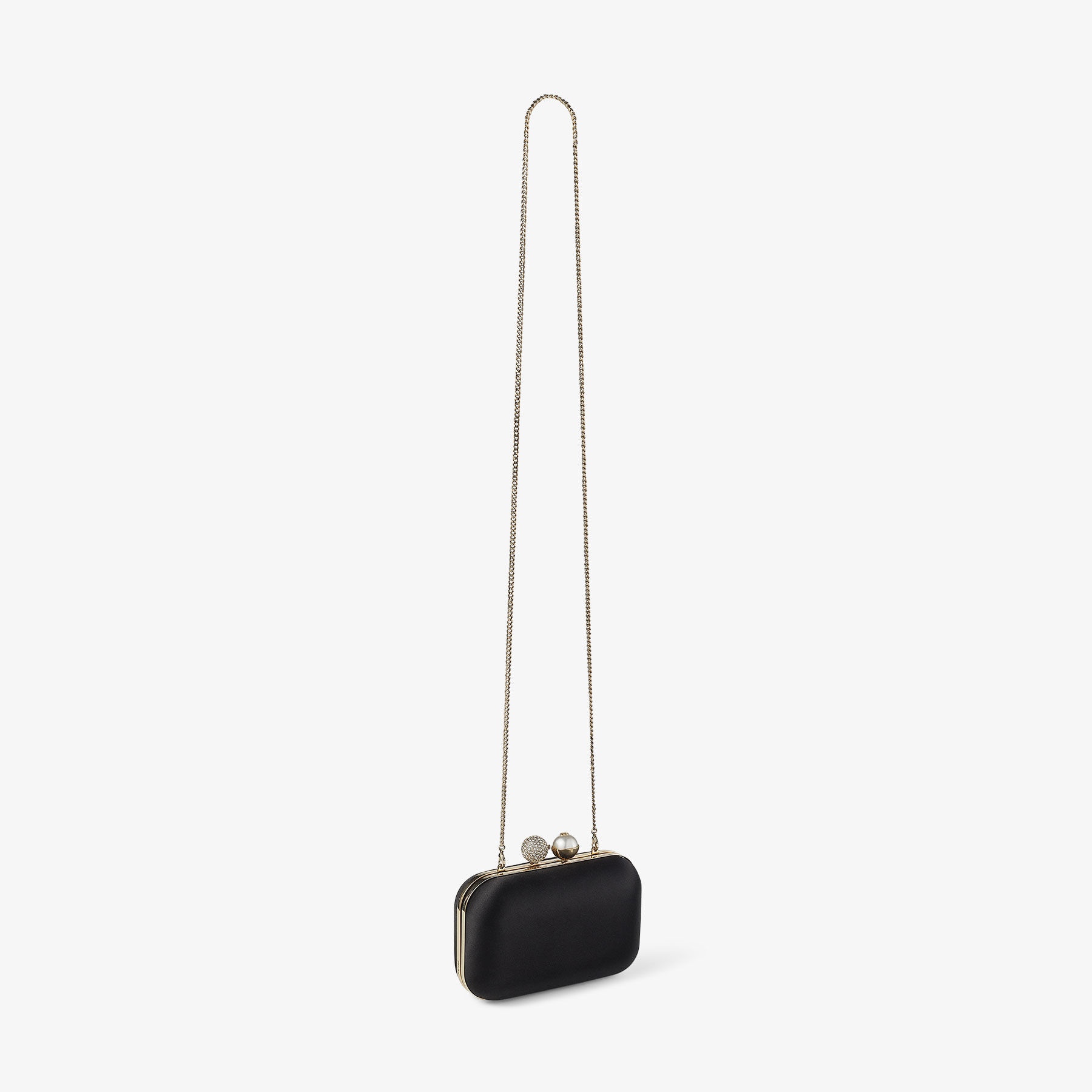Cloud
Black Satin Clutch Bag with Pearl and Crystal Clasp - 3