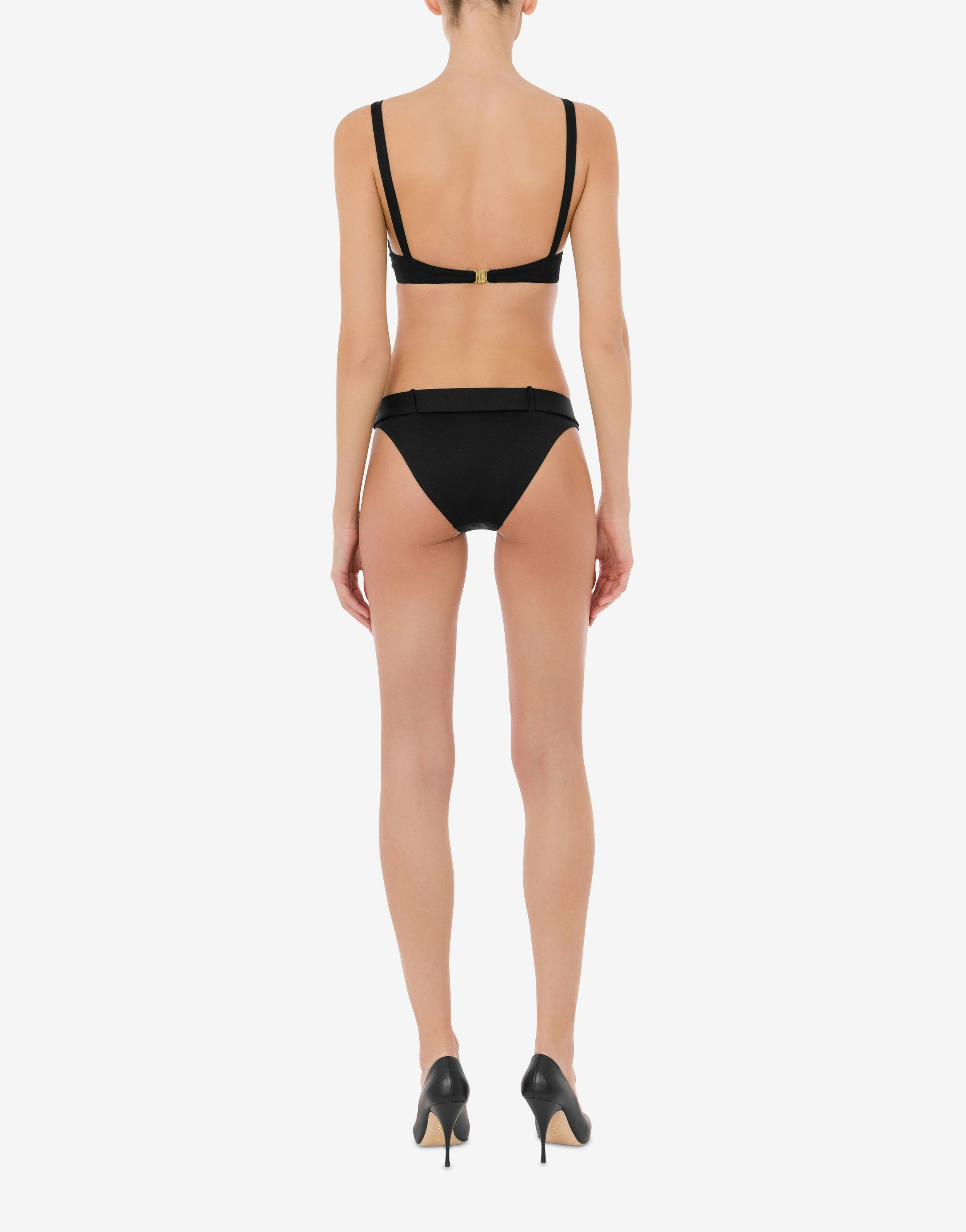 GOLD BUCKLE LYCRA BIKINI BOTTOMS - 3