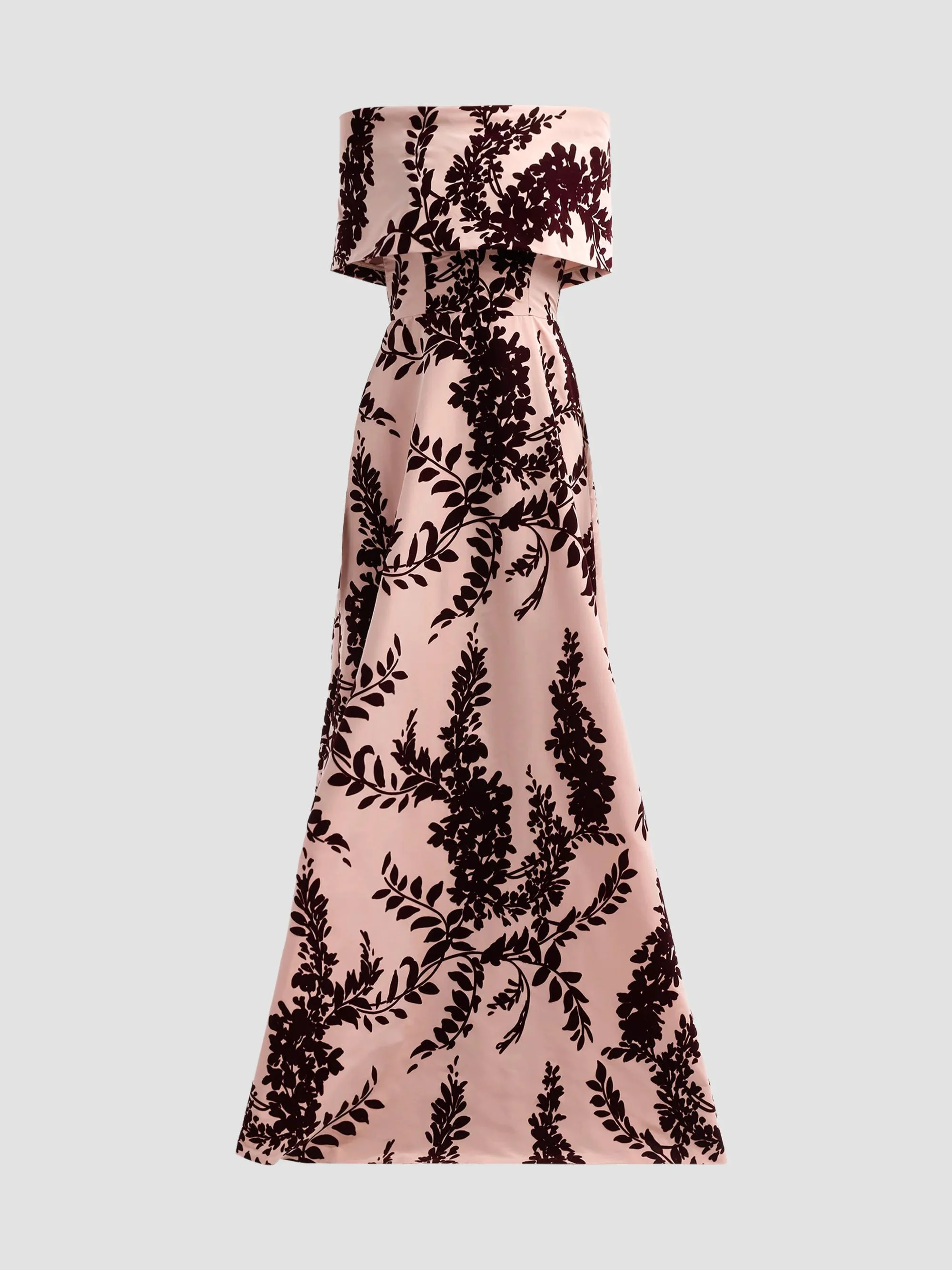 Women's Deedie Flocked Tafetta Gown - Dusty Rose Oxblood - 1