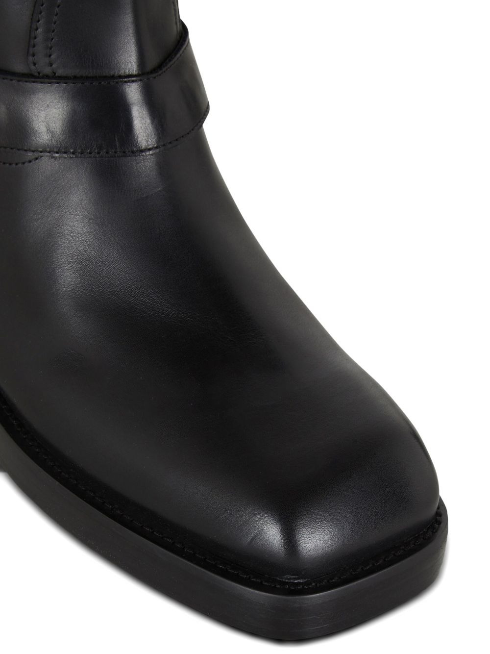 leather biker ankle boots - 6