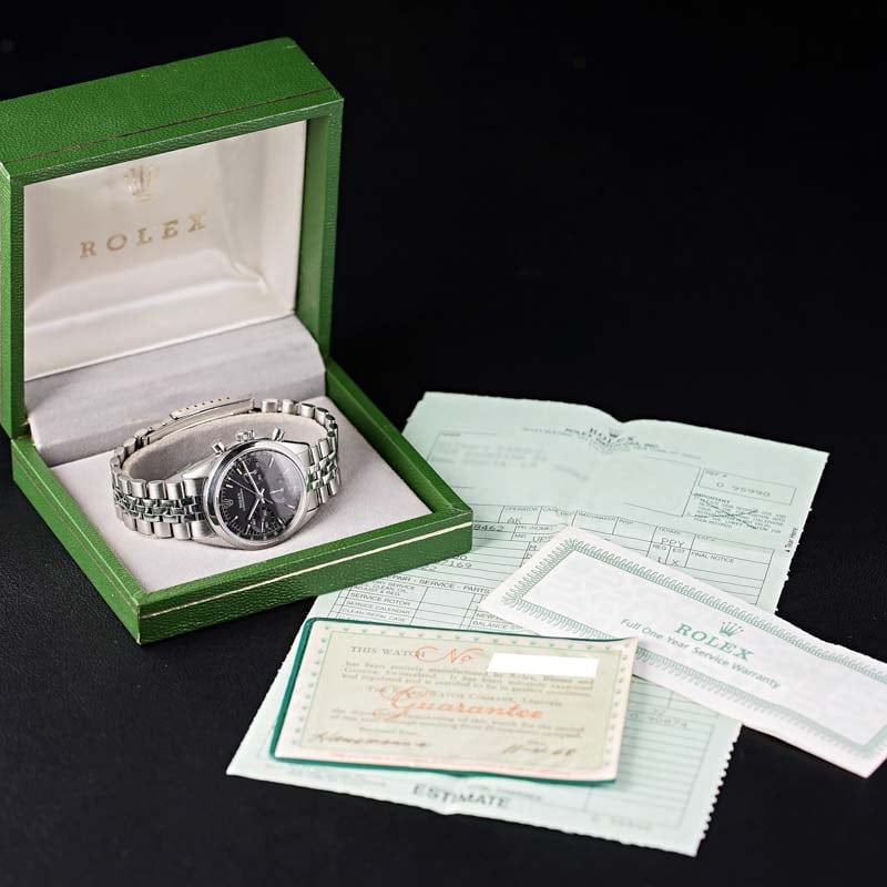 Vintage Rolex Chronograph Pre-Daytona Ref 6238 Black Dial - 8