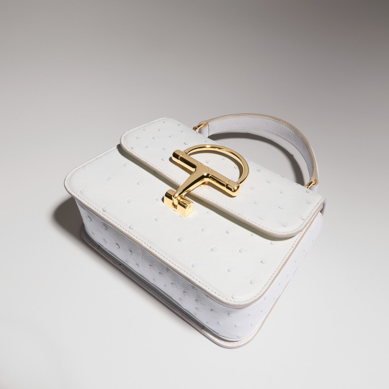 Gucci Siena ostrich small top handle bag 8